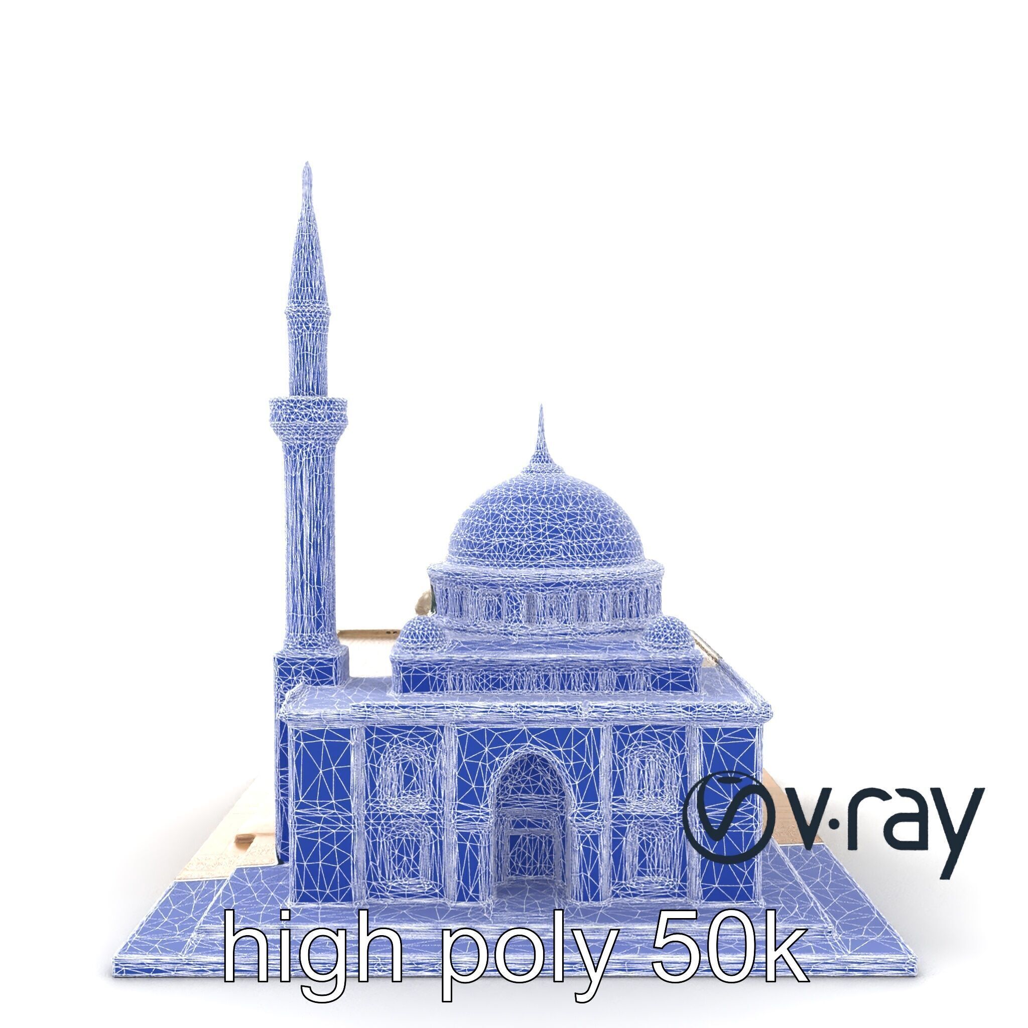 Majestic Mosque with Minaret model pack Low-poly 3D model_30