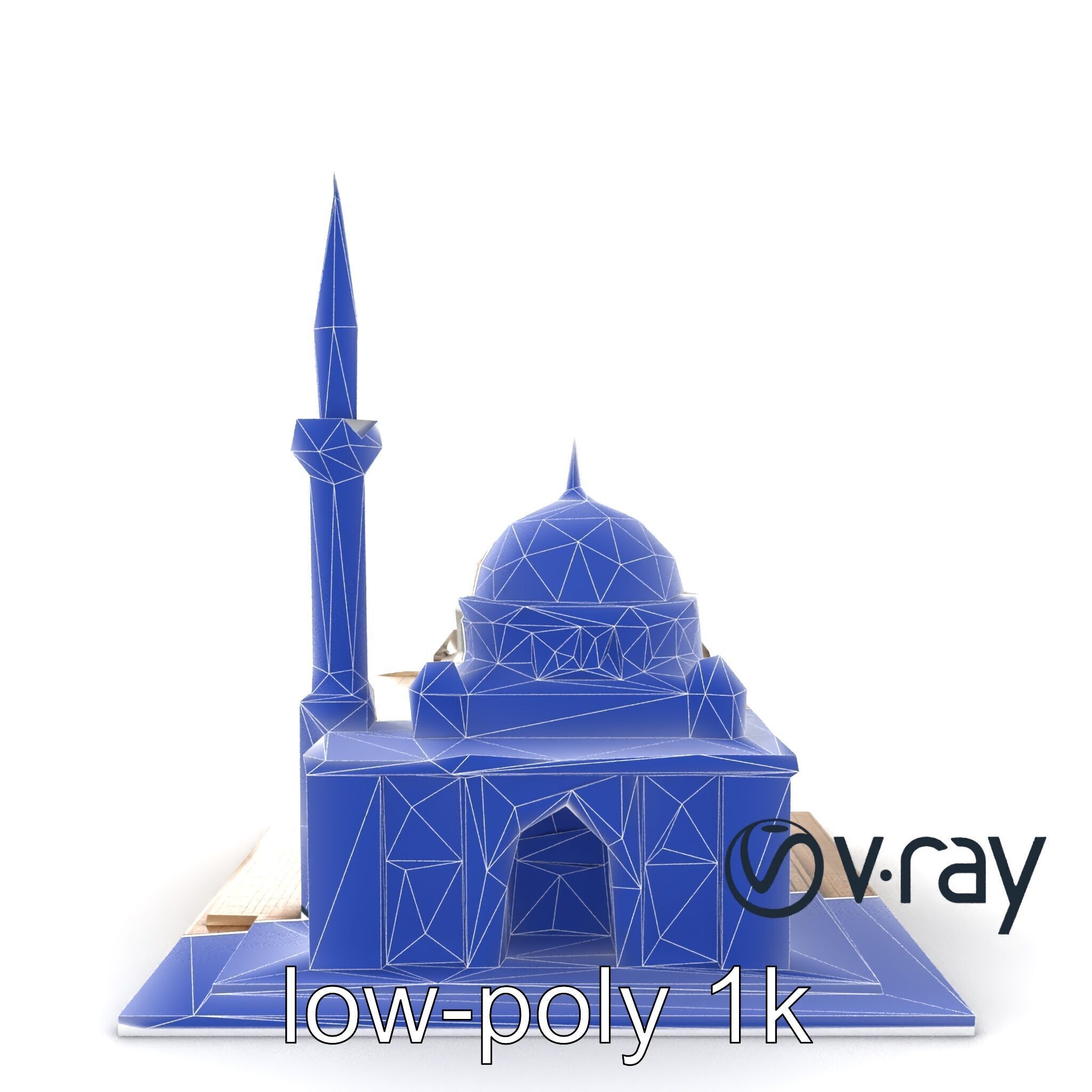 Majestic Mosque with Minaret model pack Low-poly 3D model_18