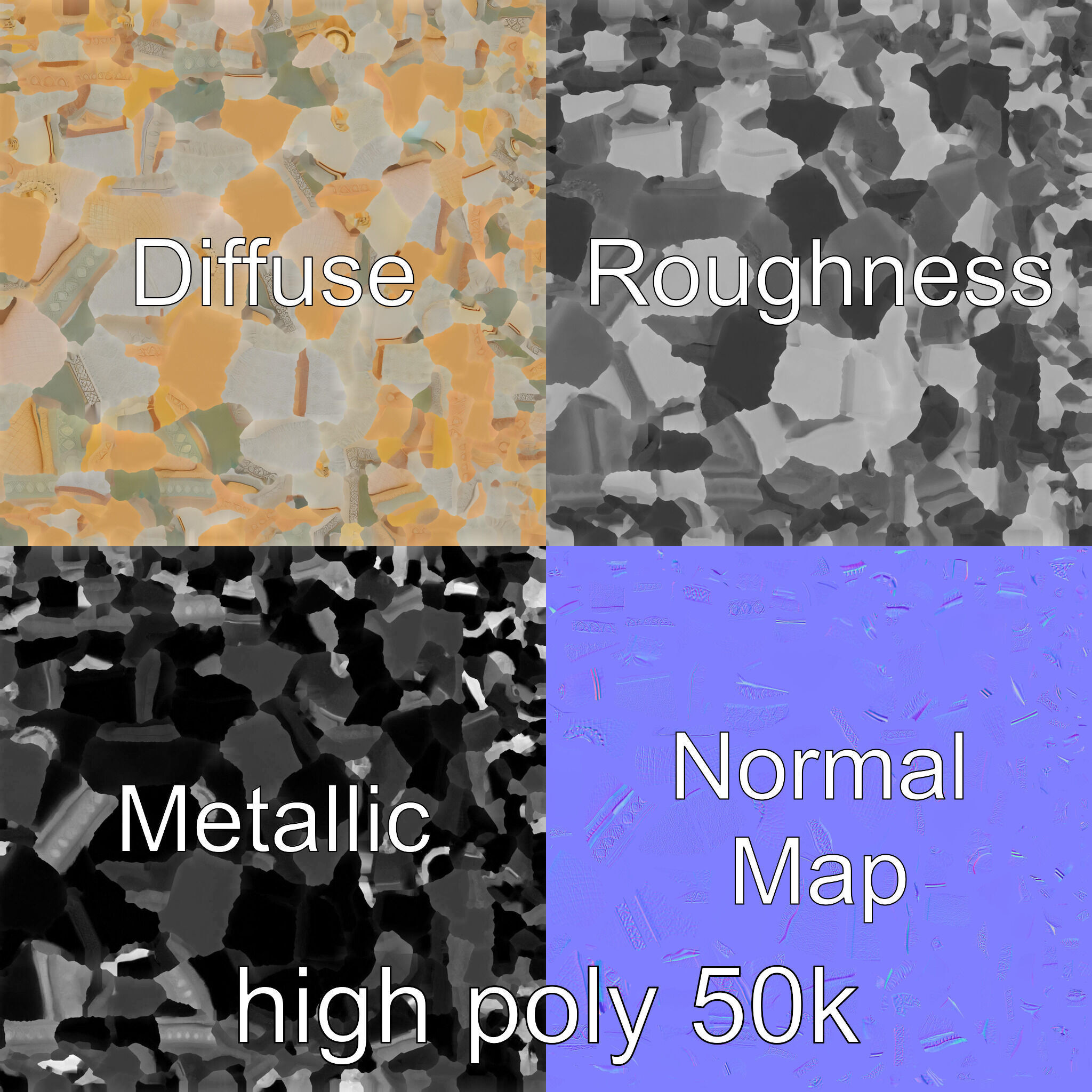 Symmetrical Mosque with Crescent Moon model pack Low-poly 3D model_1