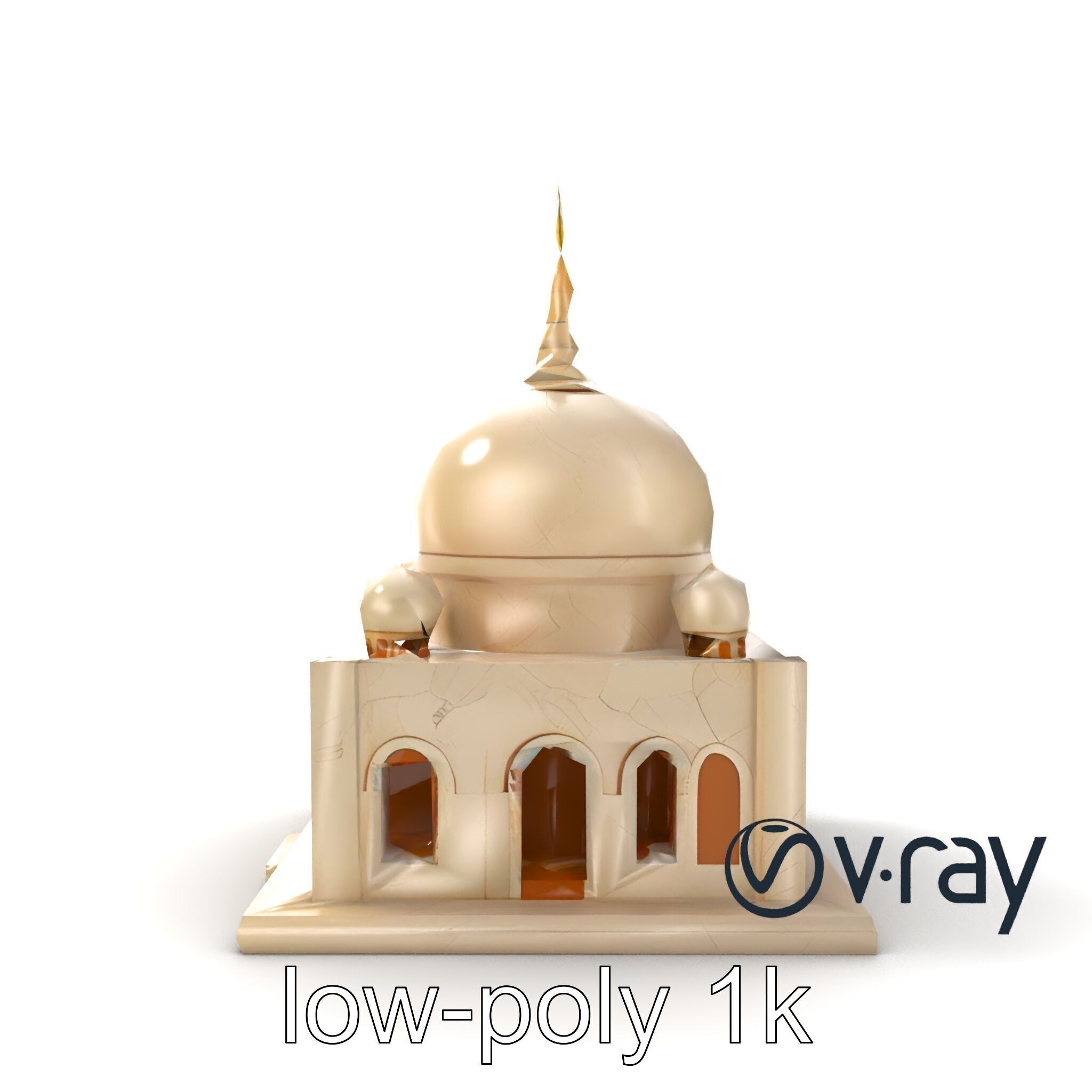 Stylized Mosque Crescent Dome model pack Low-poly 3D model_29