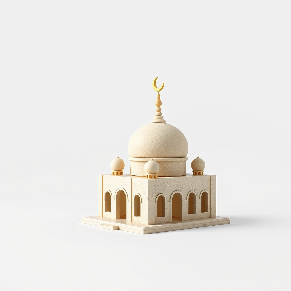 Stylized Mosque Crescent Dome model pack Low-poly 3D model_3