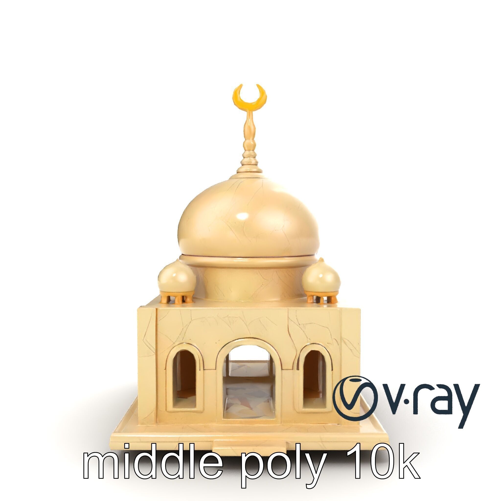 Stylized Mosque Crescent Dome model pack Low-poly 3D model_20