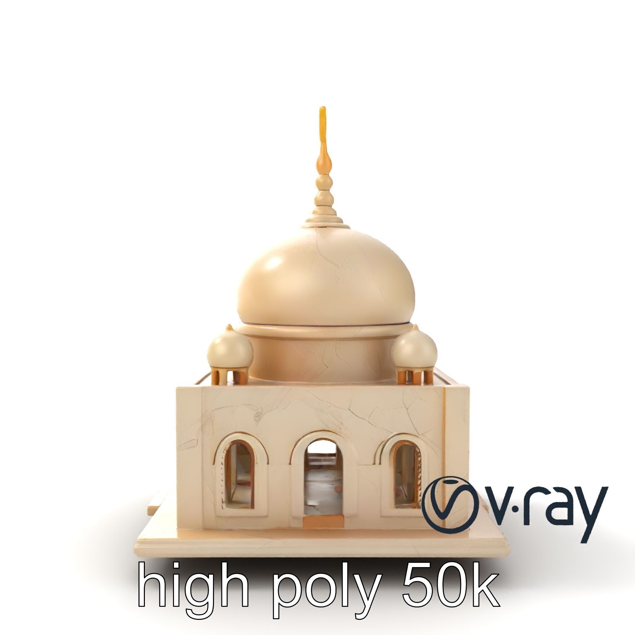 Stylized Mosque Crescent Dome model pack Low-poly 3D model_28