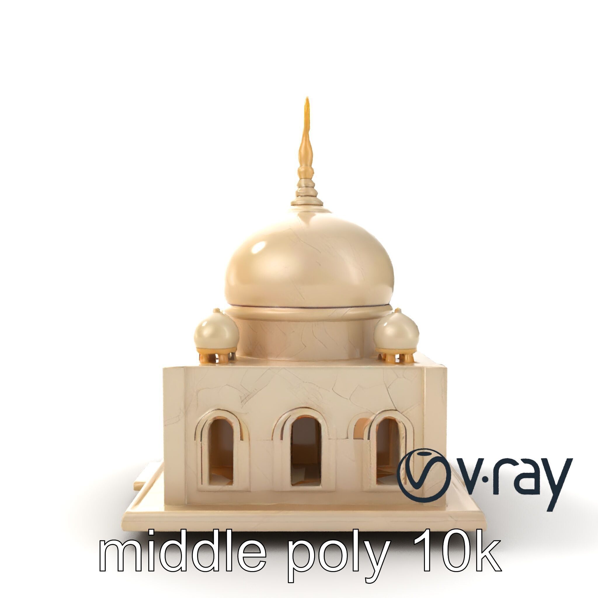 Stylized Mosque Crescent Dome model pack Low-poly 3D model_26