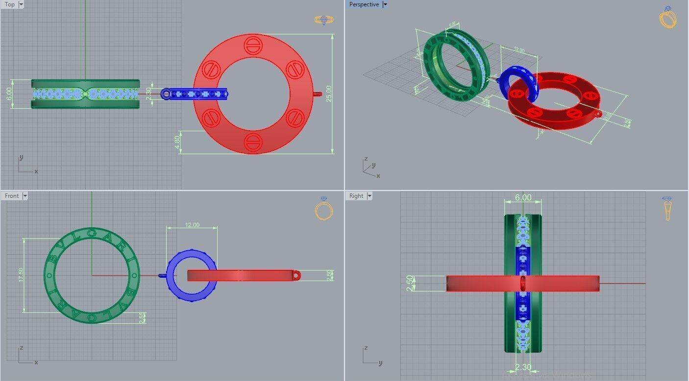 Ring and Bracelet set 66778 3D print model_3