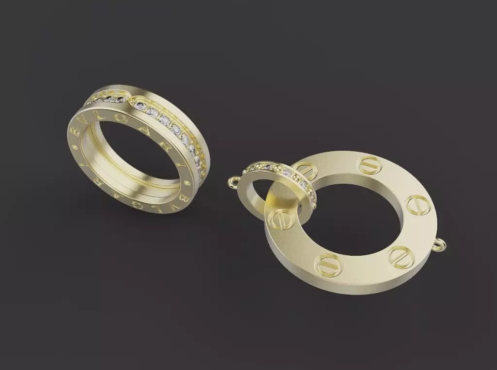 Ring and Bracelet set 66778 3D print model_0