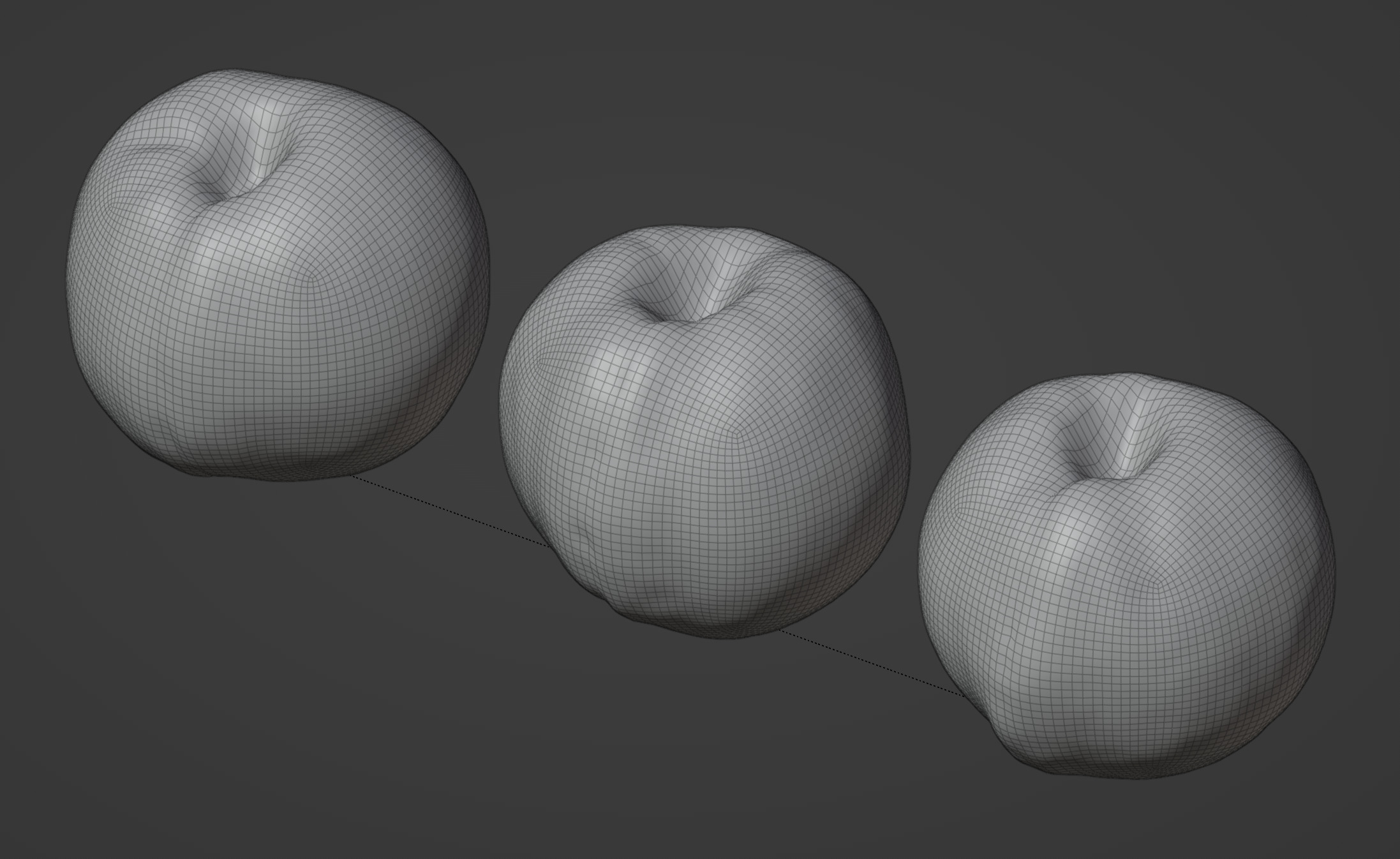 Peaches Set 01 Low-poly 3D model_7