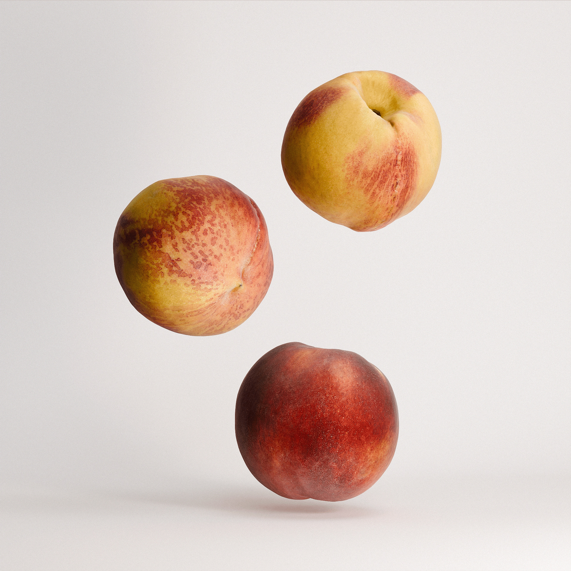 Peaches Set 01 Low-poly 3D model_1