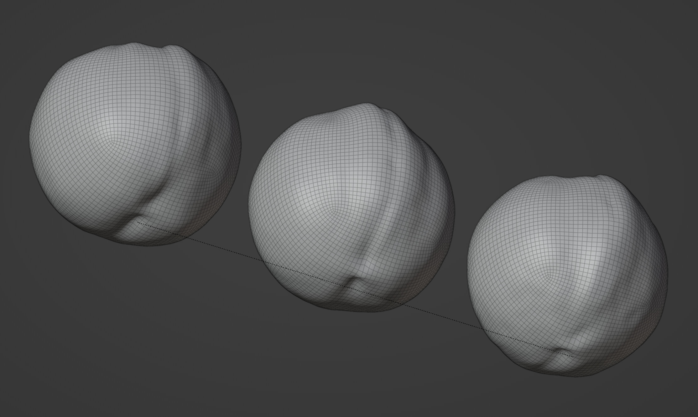 Peaches Set 01 Low-poly 3D model_8