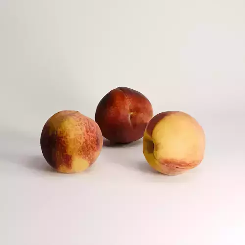 Peaches Set 01 Low-poly 3D model