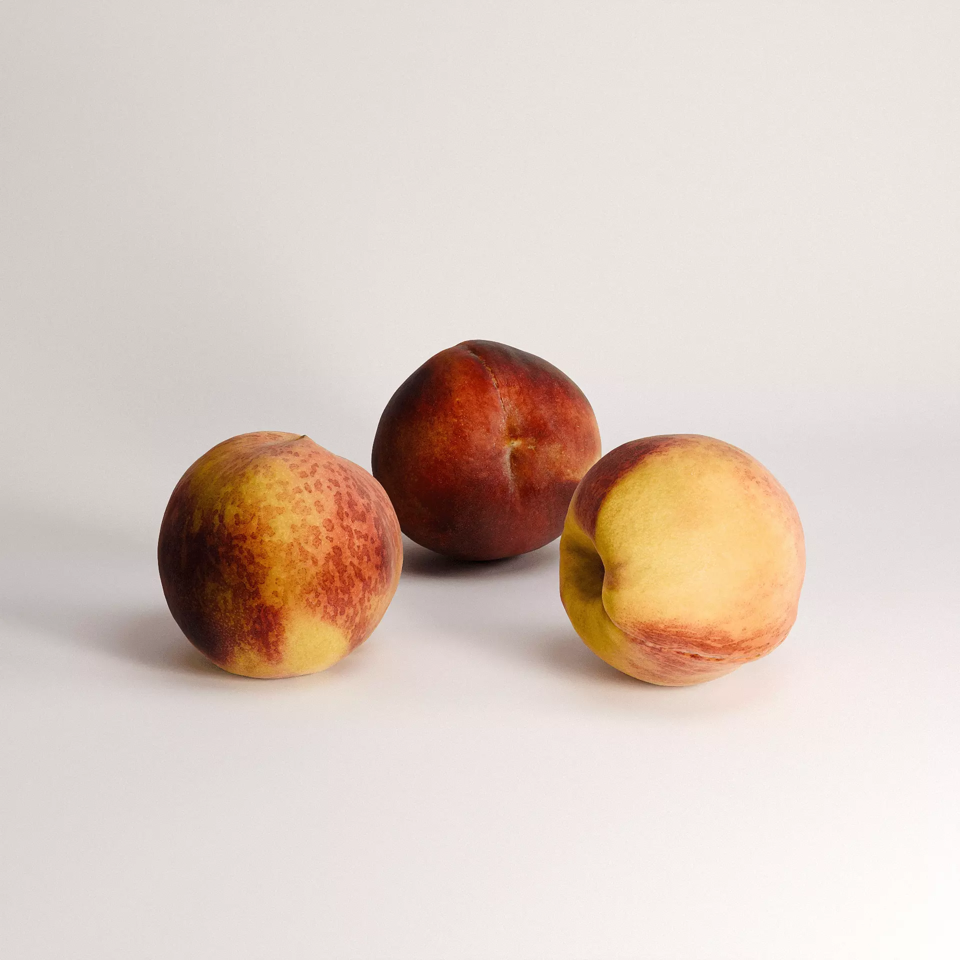 Peaches Set 01 Low-poly 3D model_0
