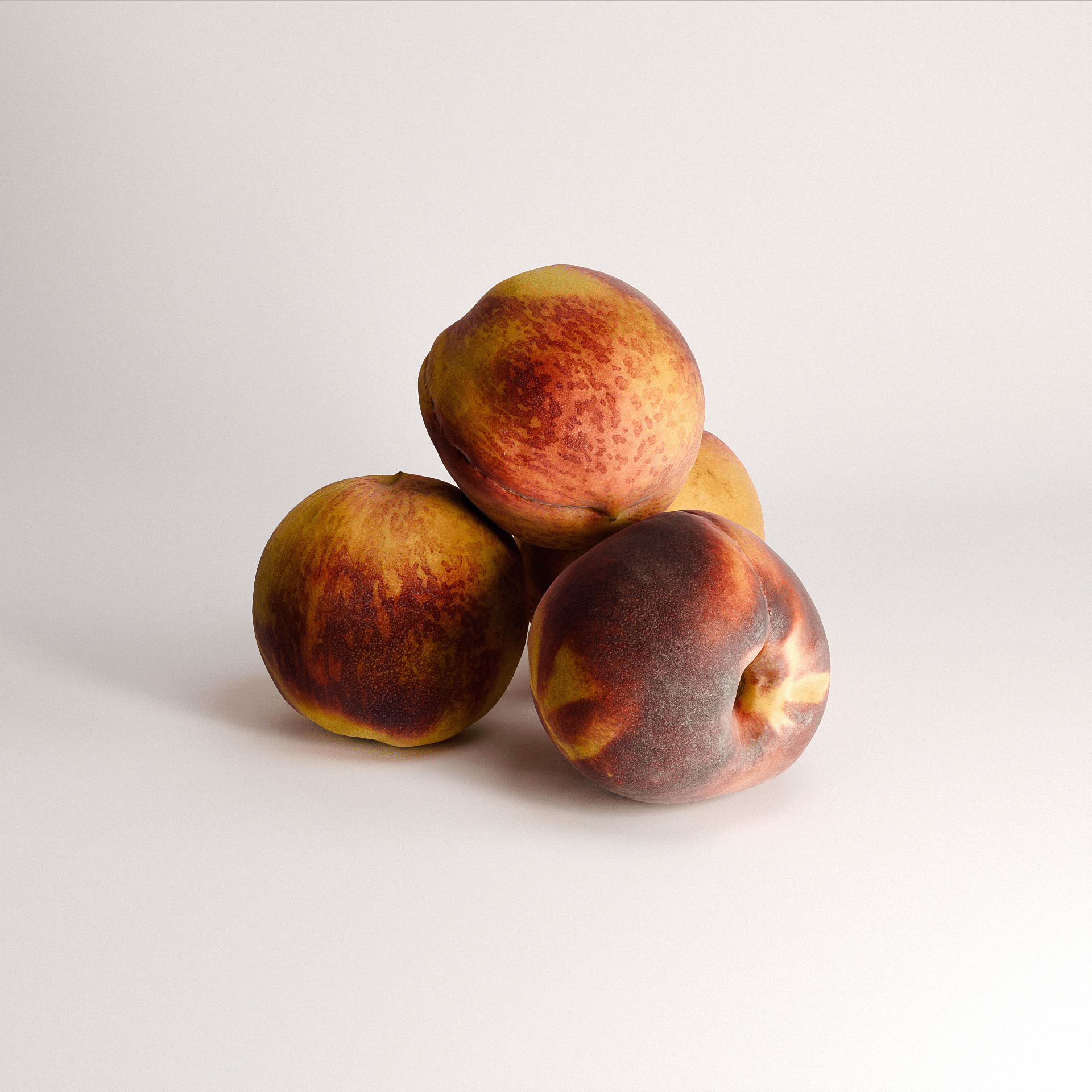 Peaches Set 01 Low-poly 3D model_6