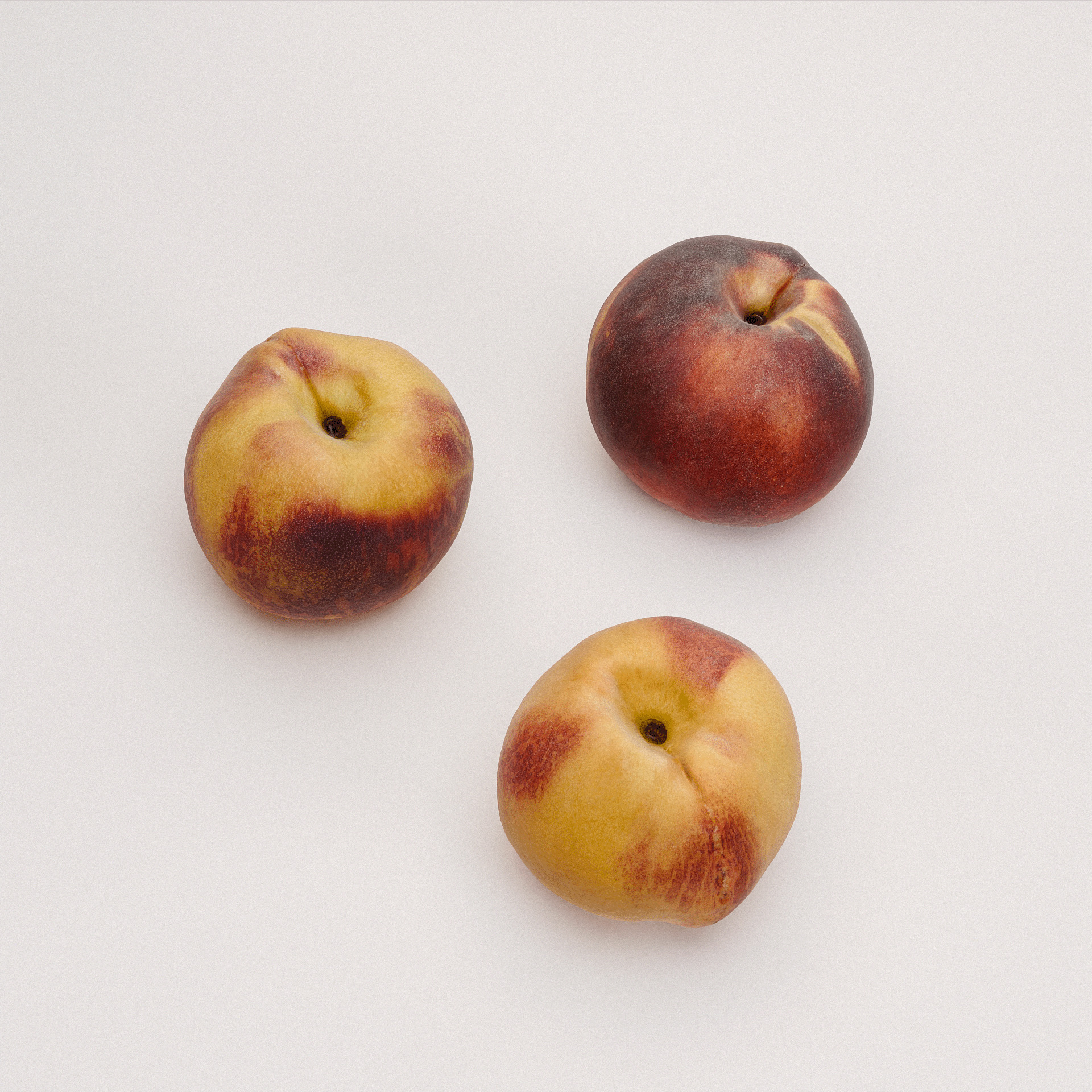 Peaches Set 01 Low-poly 3D model_4