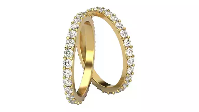 Pave eternity ring 2mm 9 sizes