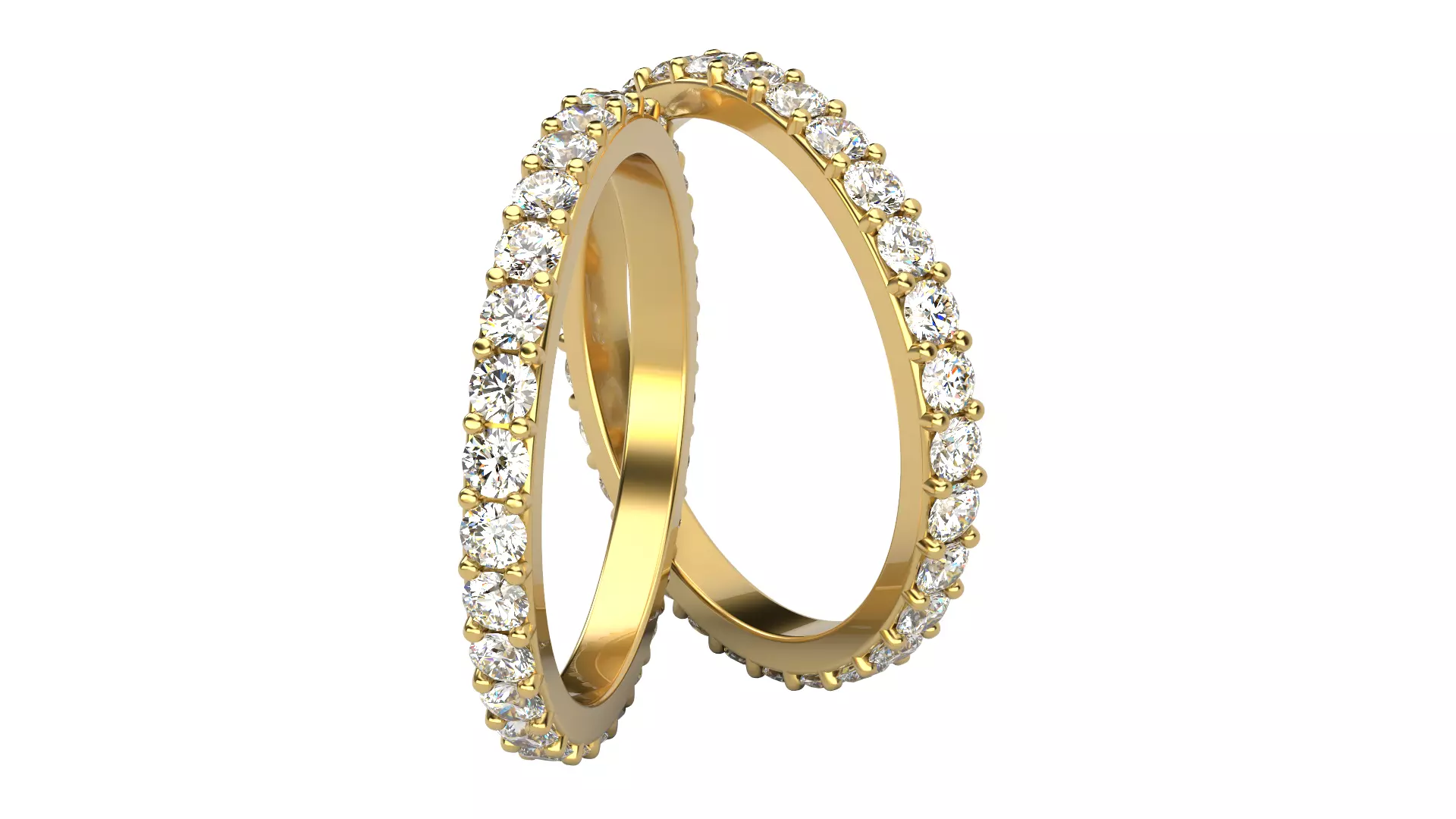 Pave eternity ring 2mm 9 sizes 3D print model