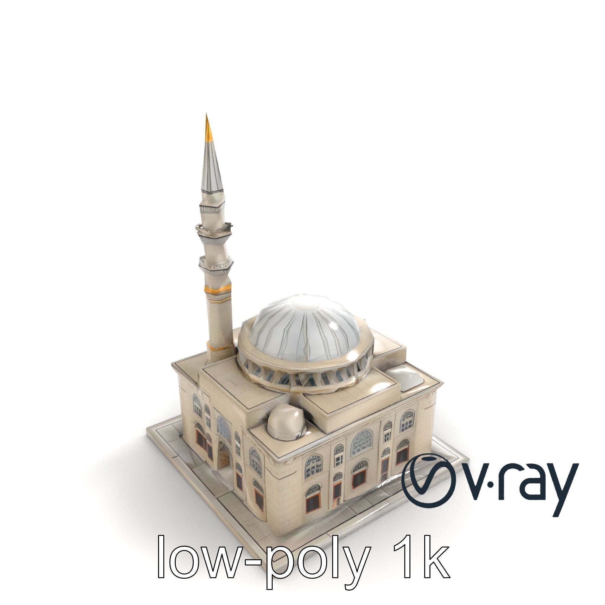 Majestic Mosque Architecture Details model pack Low-poly 3D model_8