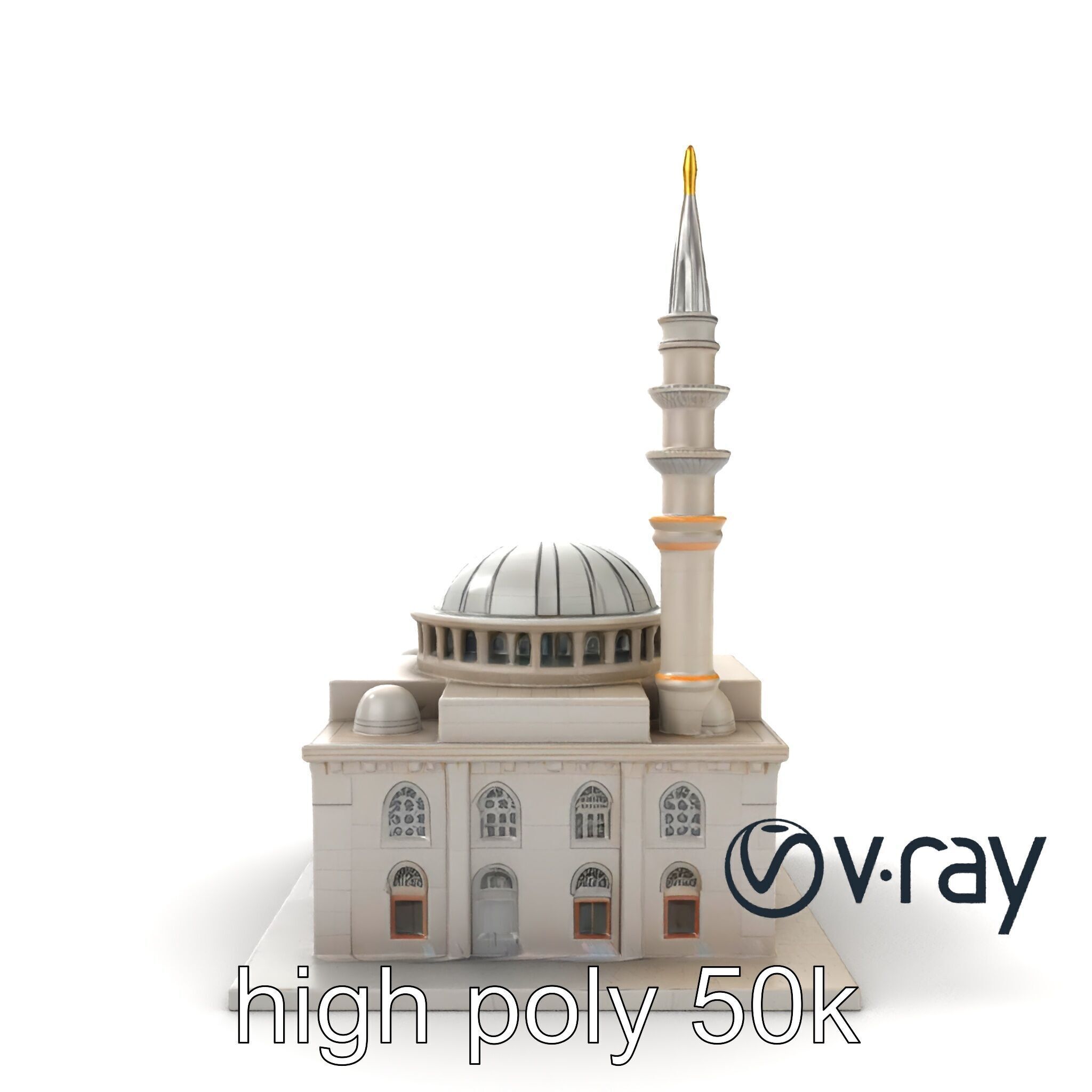 Majestic Mosque Architecture Details model pack Low-poly 3D model_16