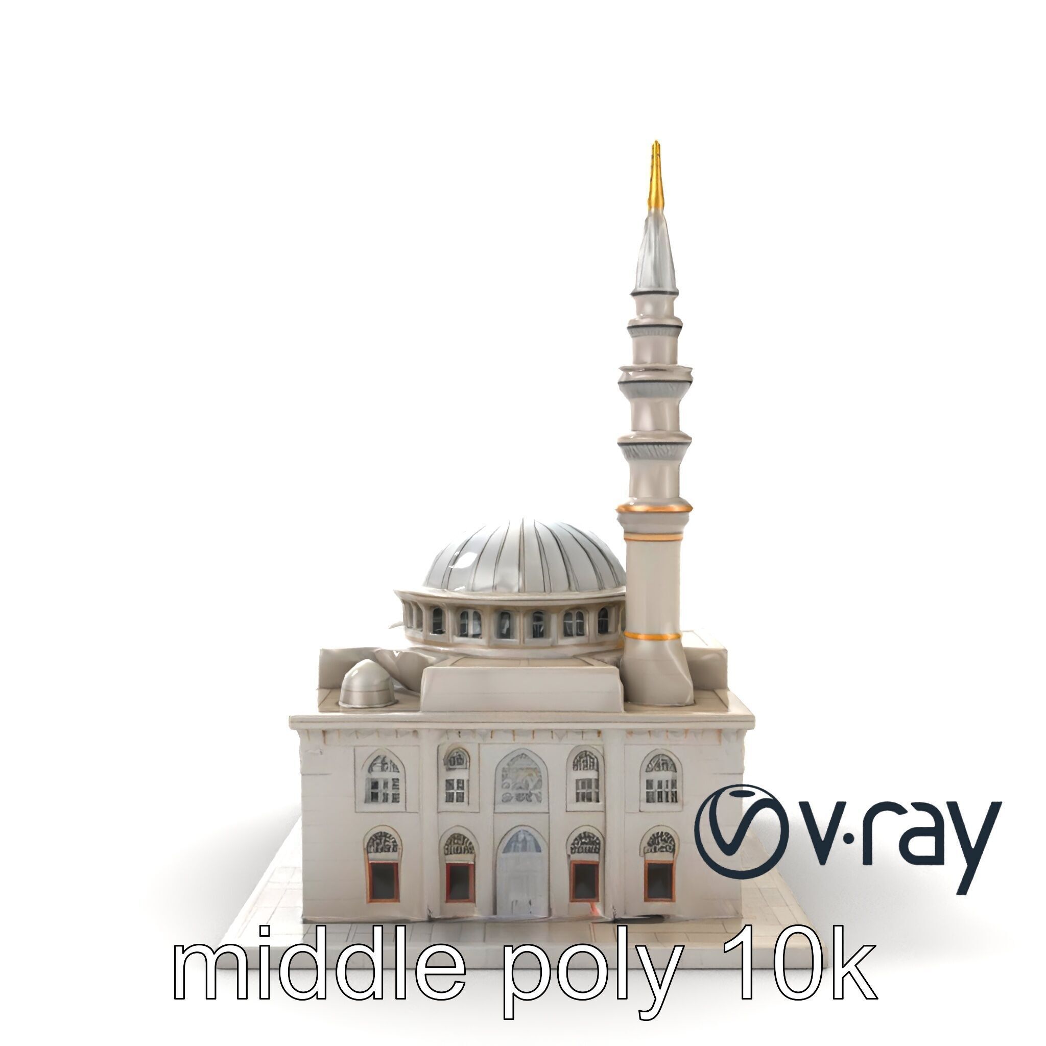 Majestic Mosque Architecture Details model pack Low-poly 3D model_11