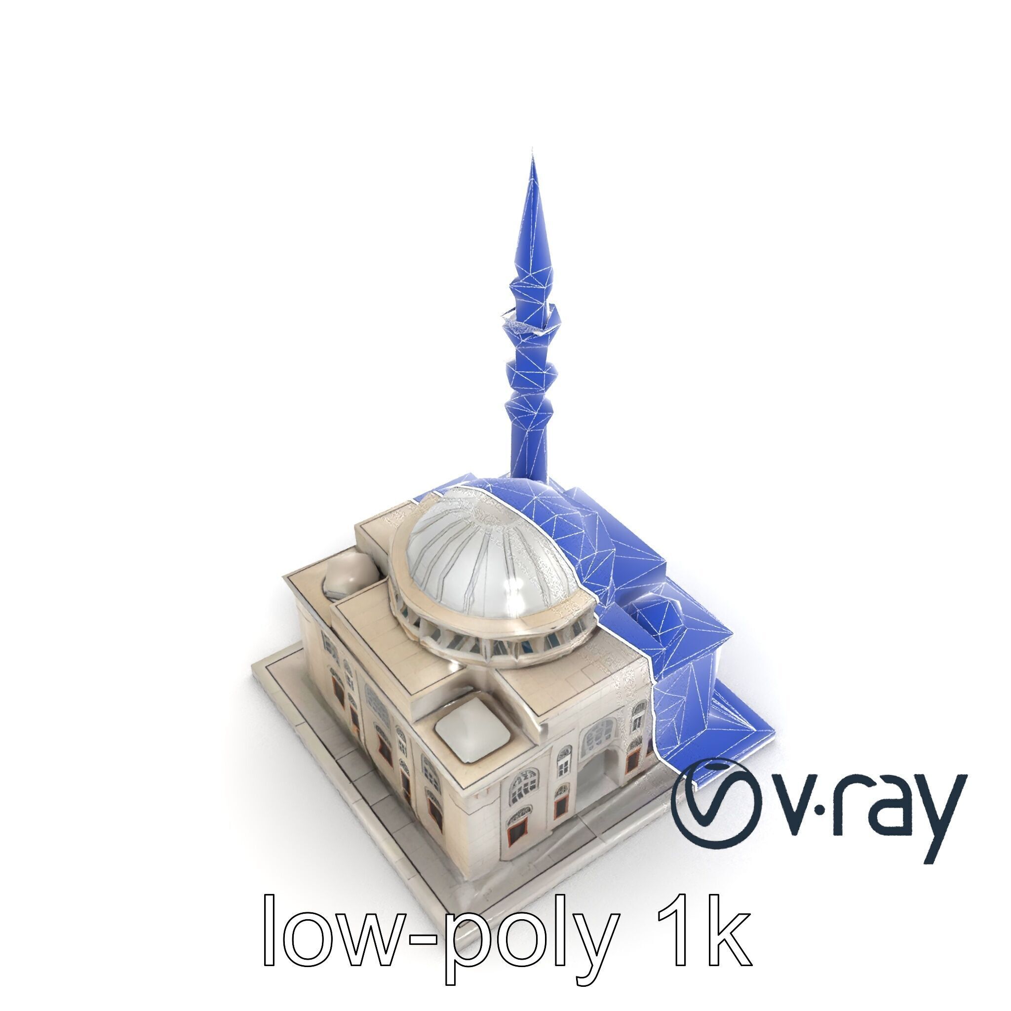 Majestic Mosque Architecture Details model pack Low-poly 3D model_29