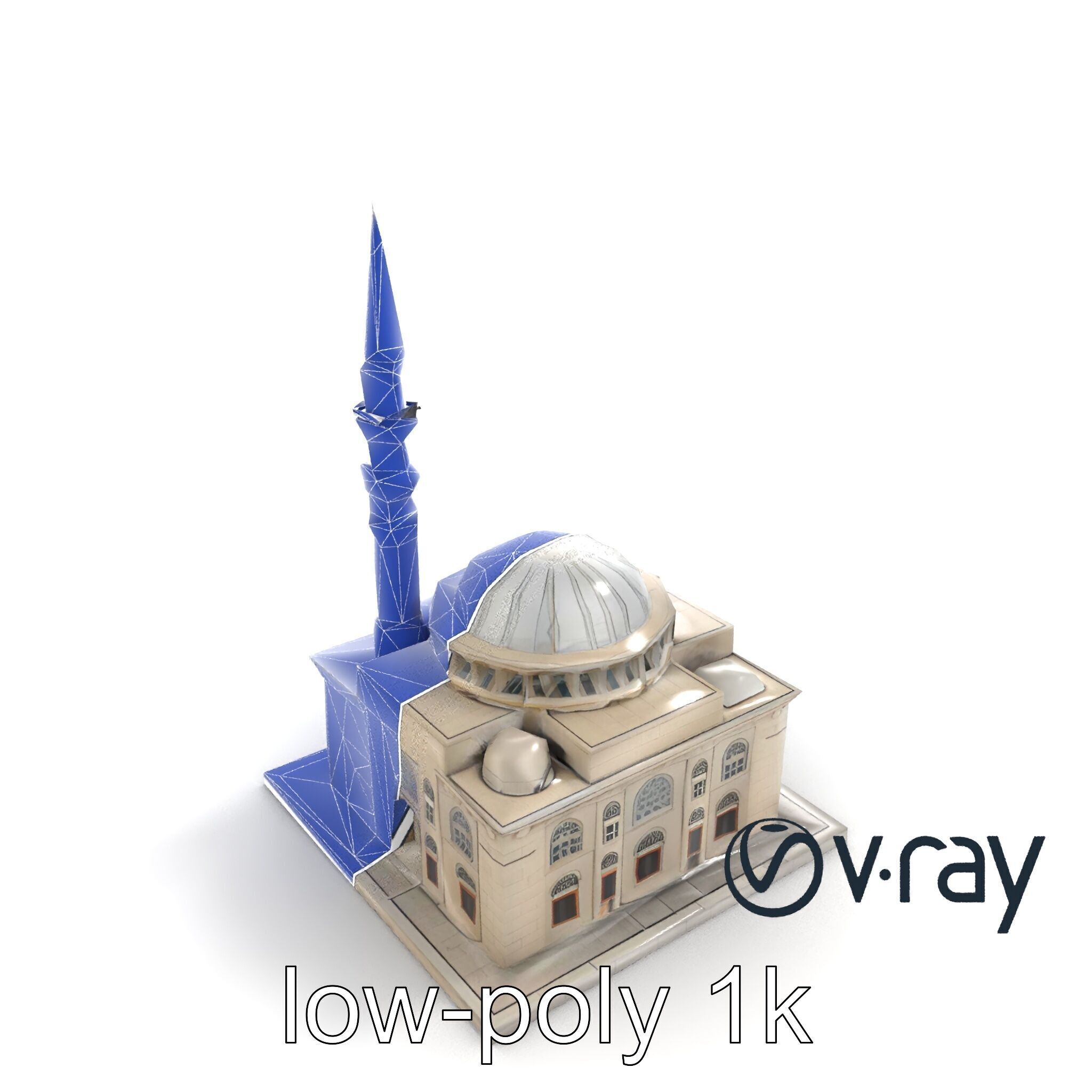 Majestic Mosque Architecture Details model pack Low-poly 3D model_28