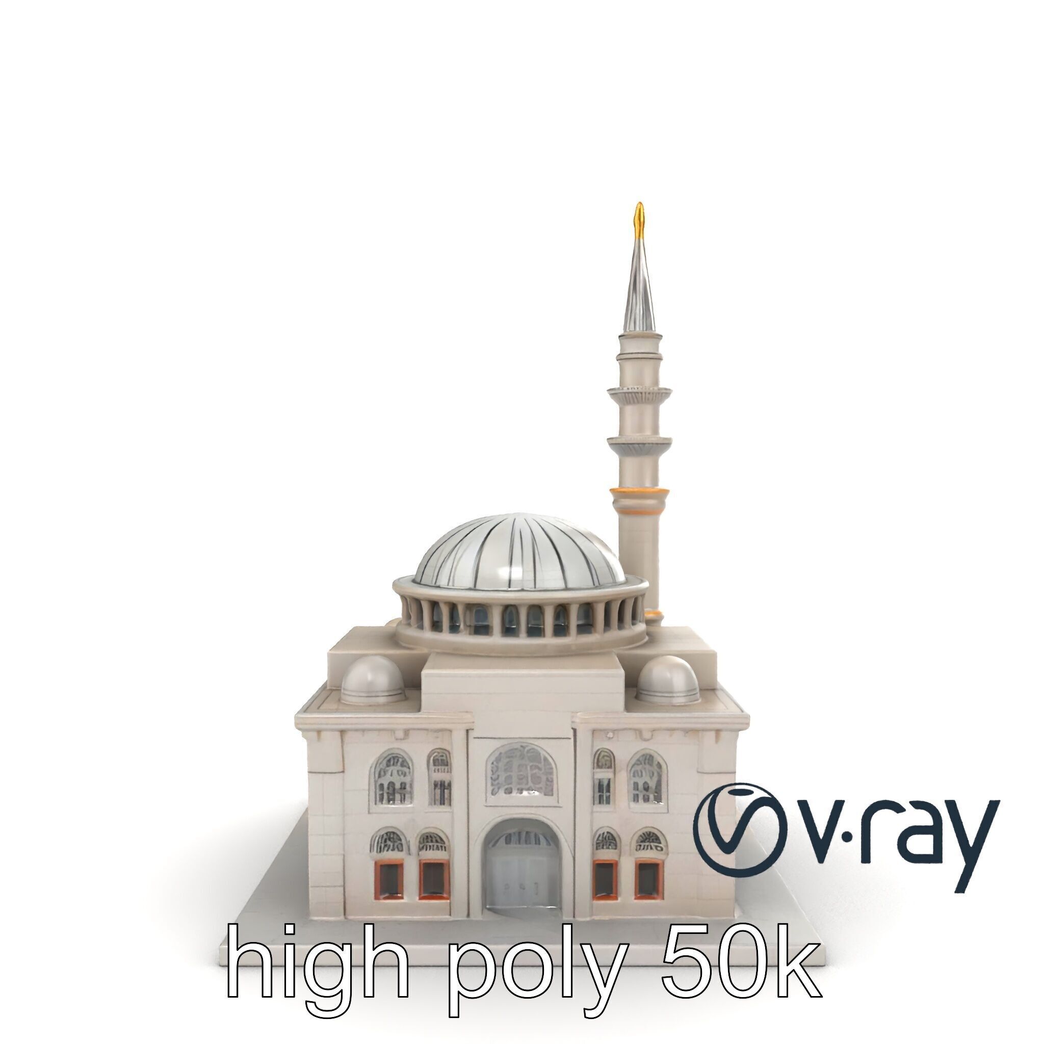 Majestic Mosque Architecture Details model pack Low-poly 3D model_25