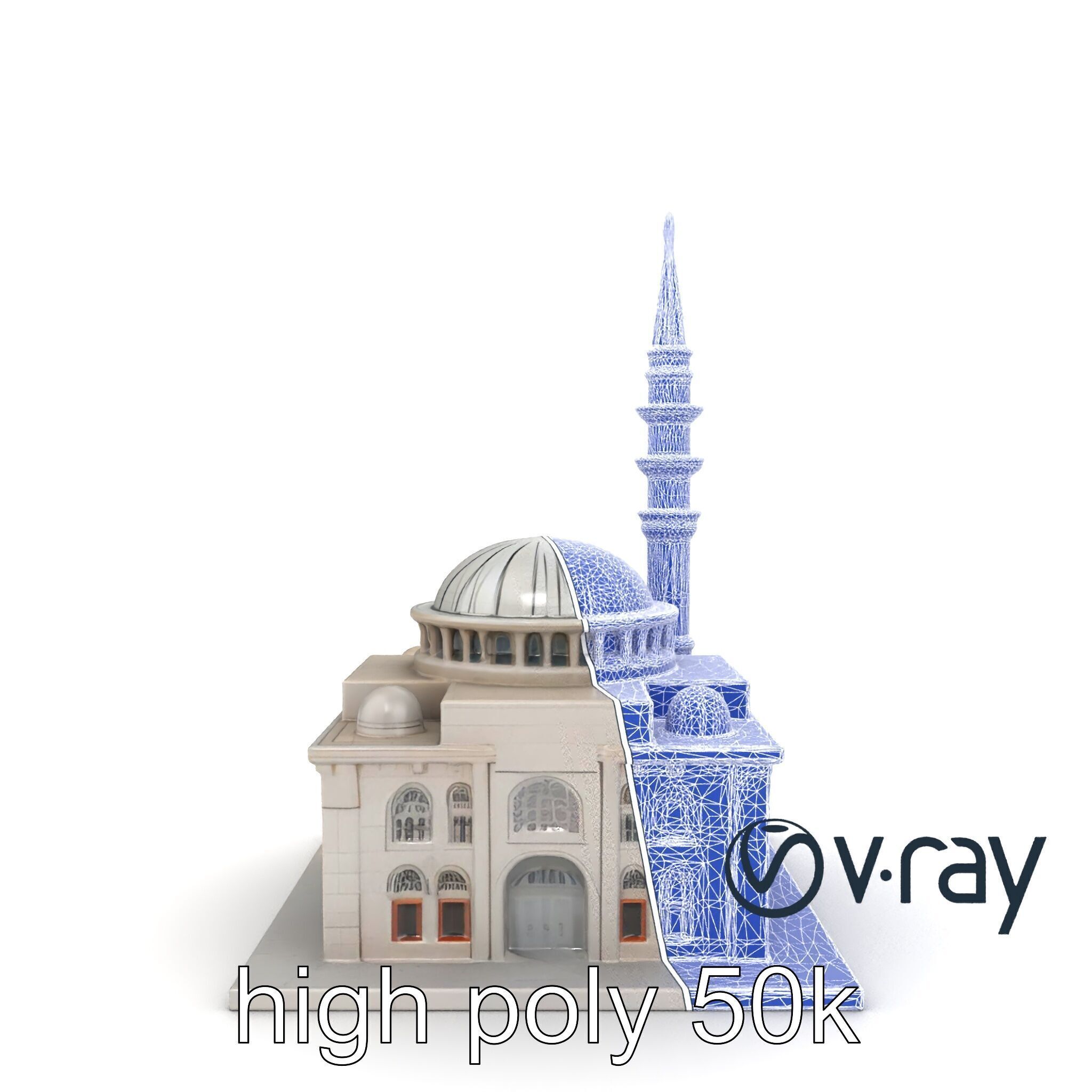 Majestic Mosque Architecture Details model pack Low-poly 3D model_26