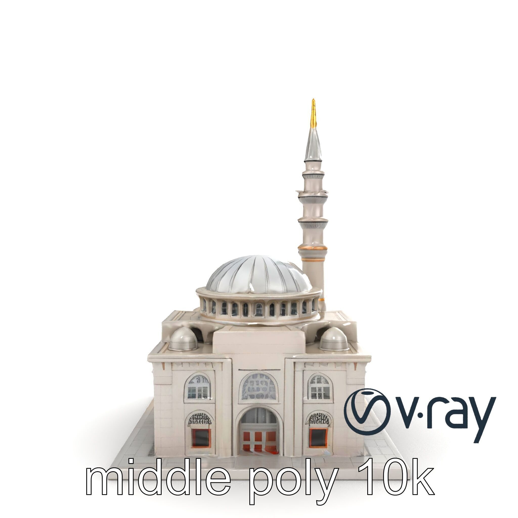 Majestic Mosque Architecture Details model pack Low-poly 3D model_14