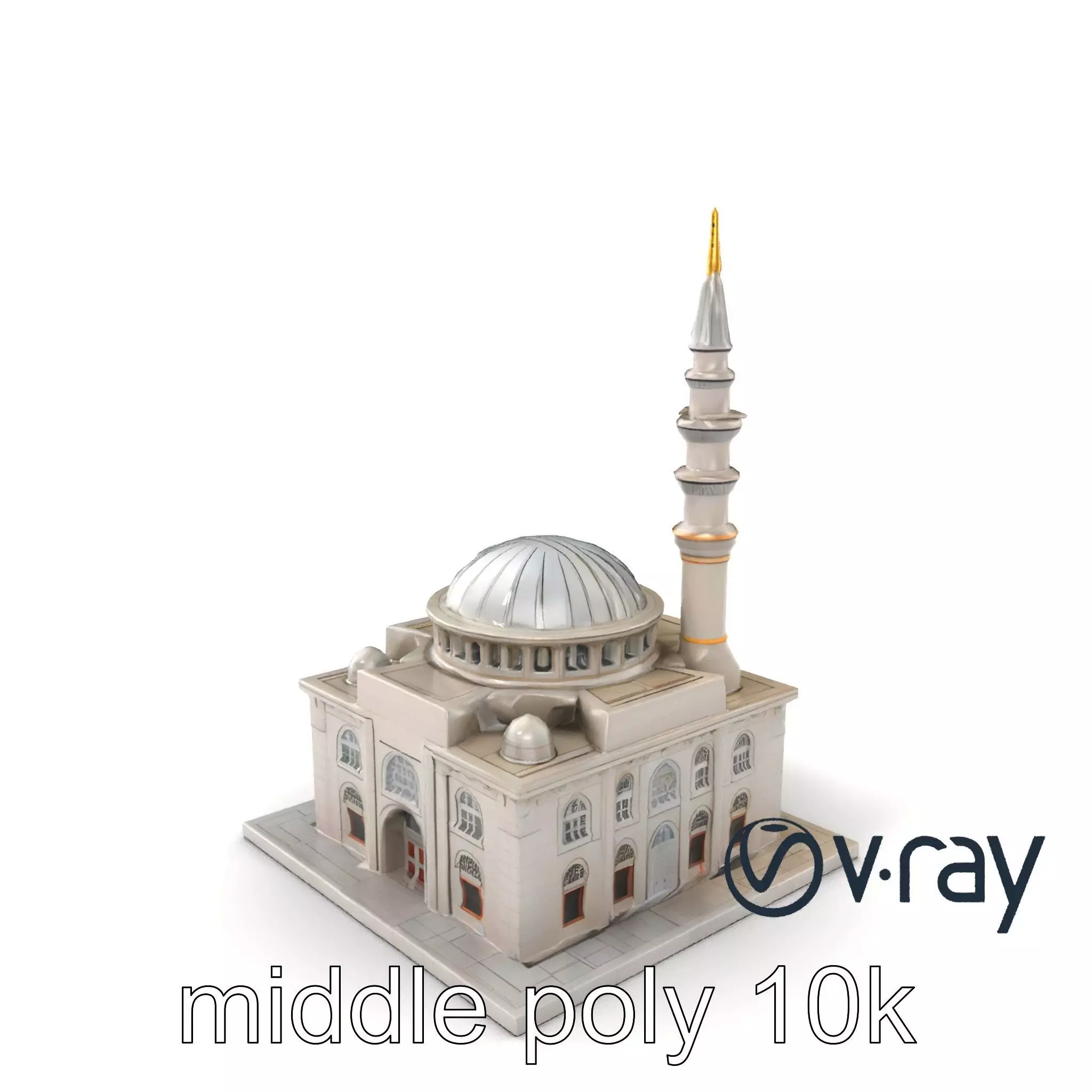 Majestic Mosque Architecture Details model pack Low-poly 3D model_0