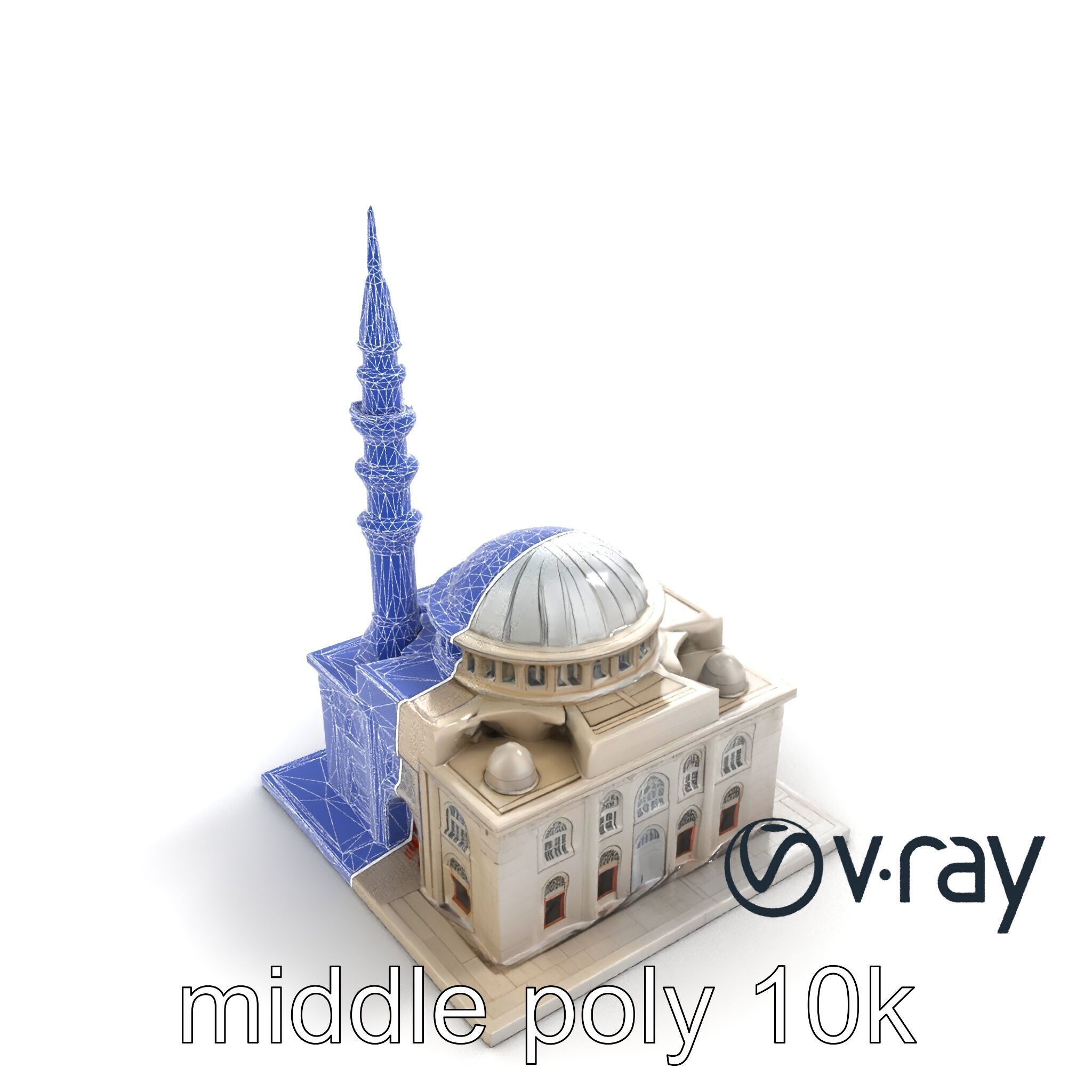 Majestic Mosque Architecture Details model pack Low-poly 3D model_10