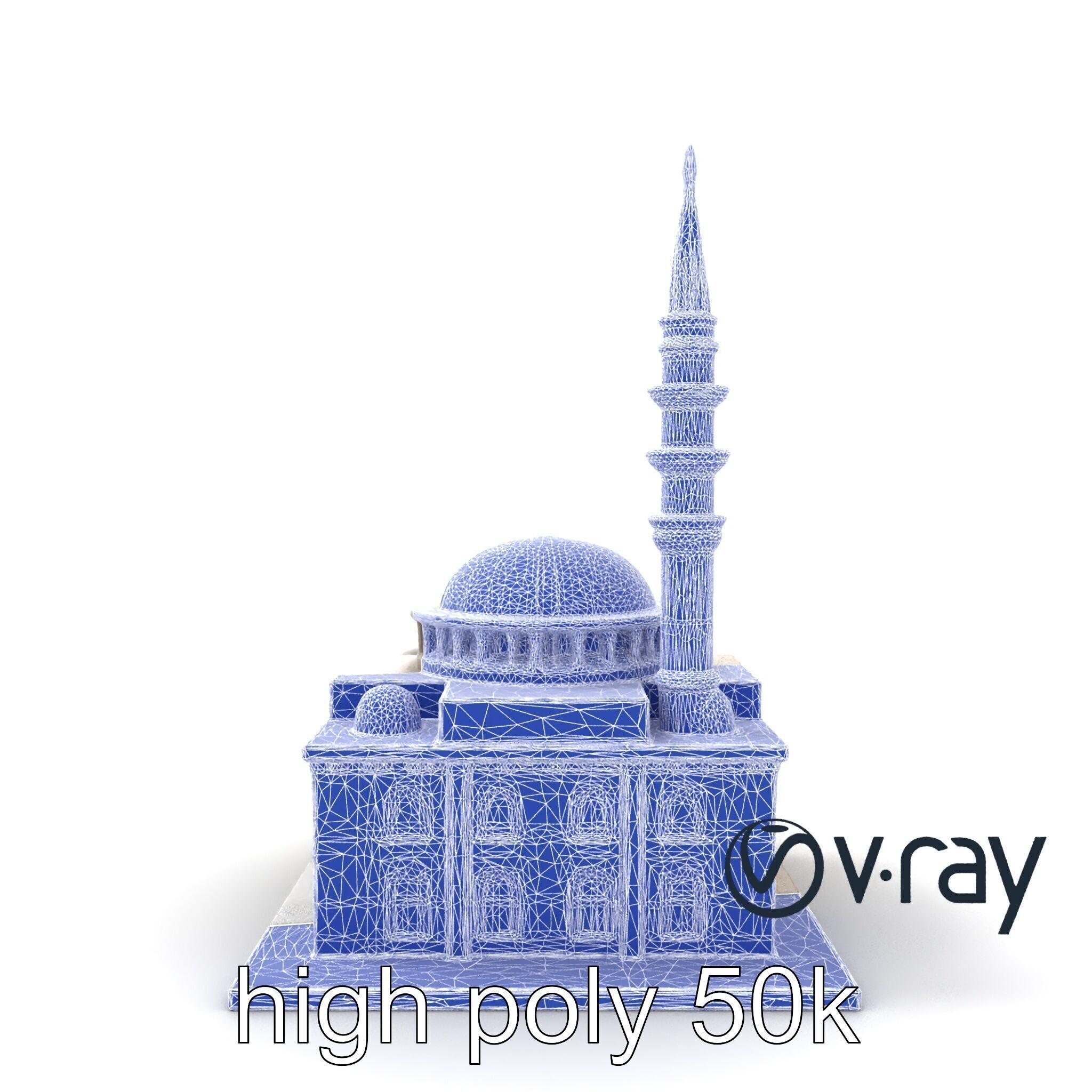 Majestic Mosque Architecture Details model pack Low-poly 3D model_27