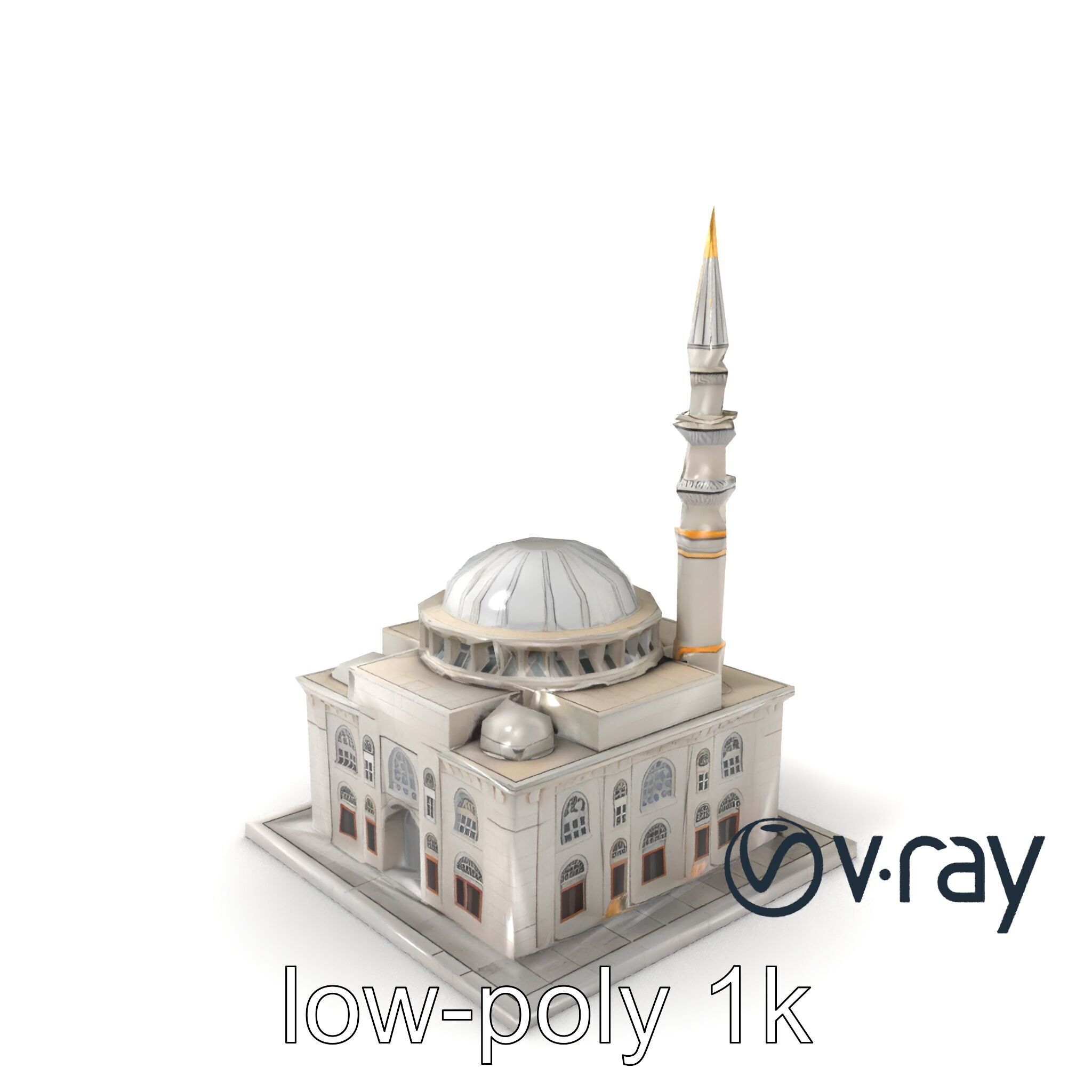 Majestic Mosque Architecture Details model pack Low-poly 3D model_2