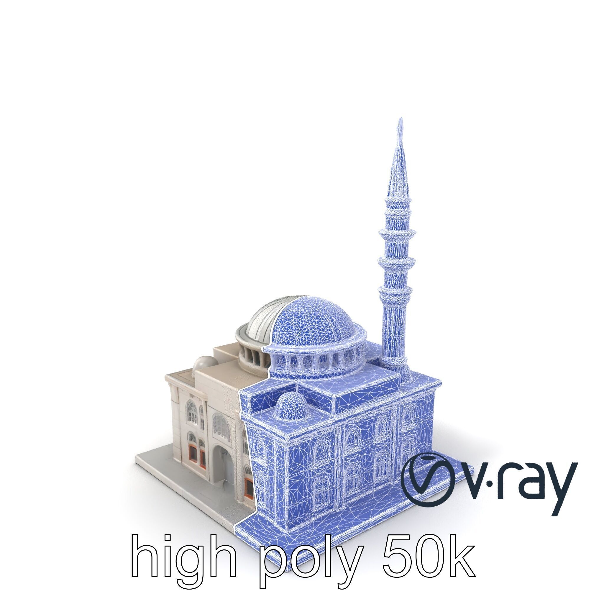 Majestic Mosque Architecture Details model pack Low-poly 3D model_9