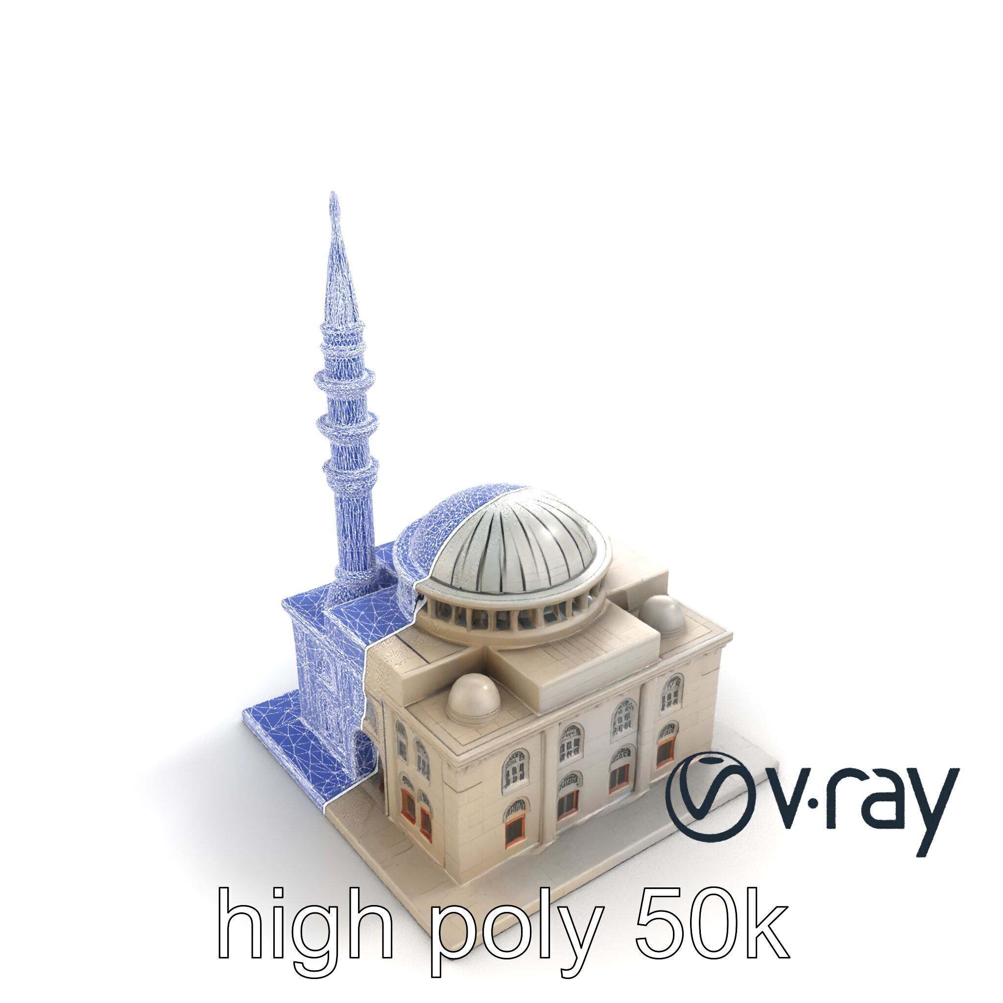 Majestic Mosque Architecture Details model pack Low-poly 3D model_24