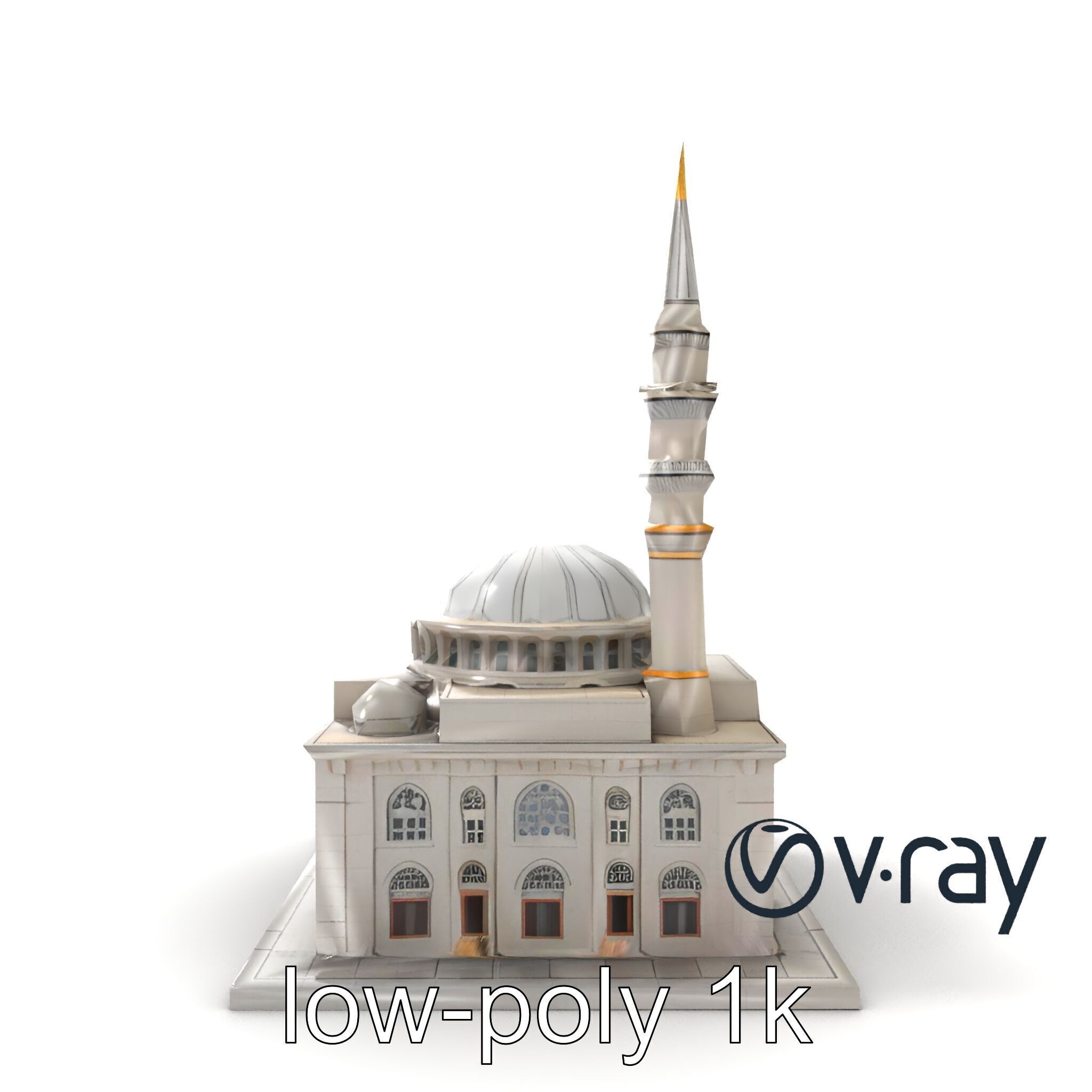 Majestic Mosque Architecture Details model pack Low-poly 3D model_19