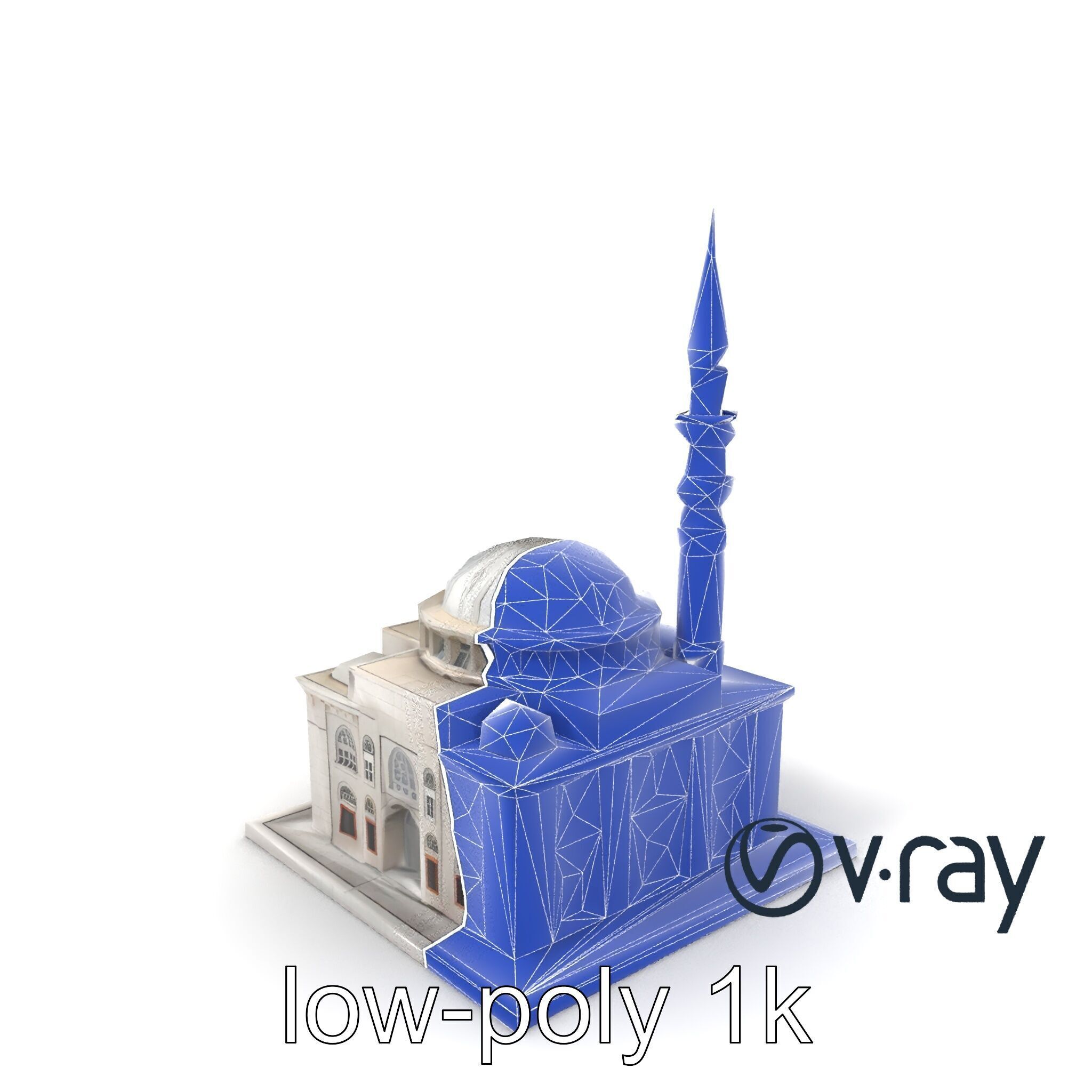 Majestic Mosque Architecture Details model pack Low-poly 3D model_5