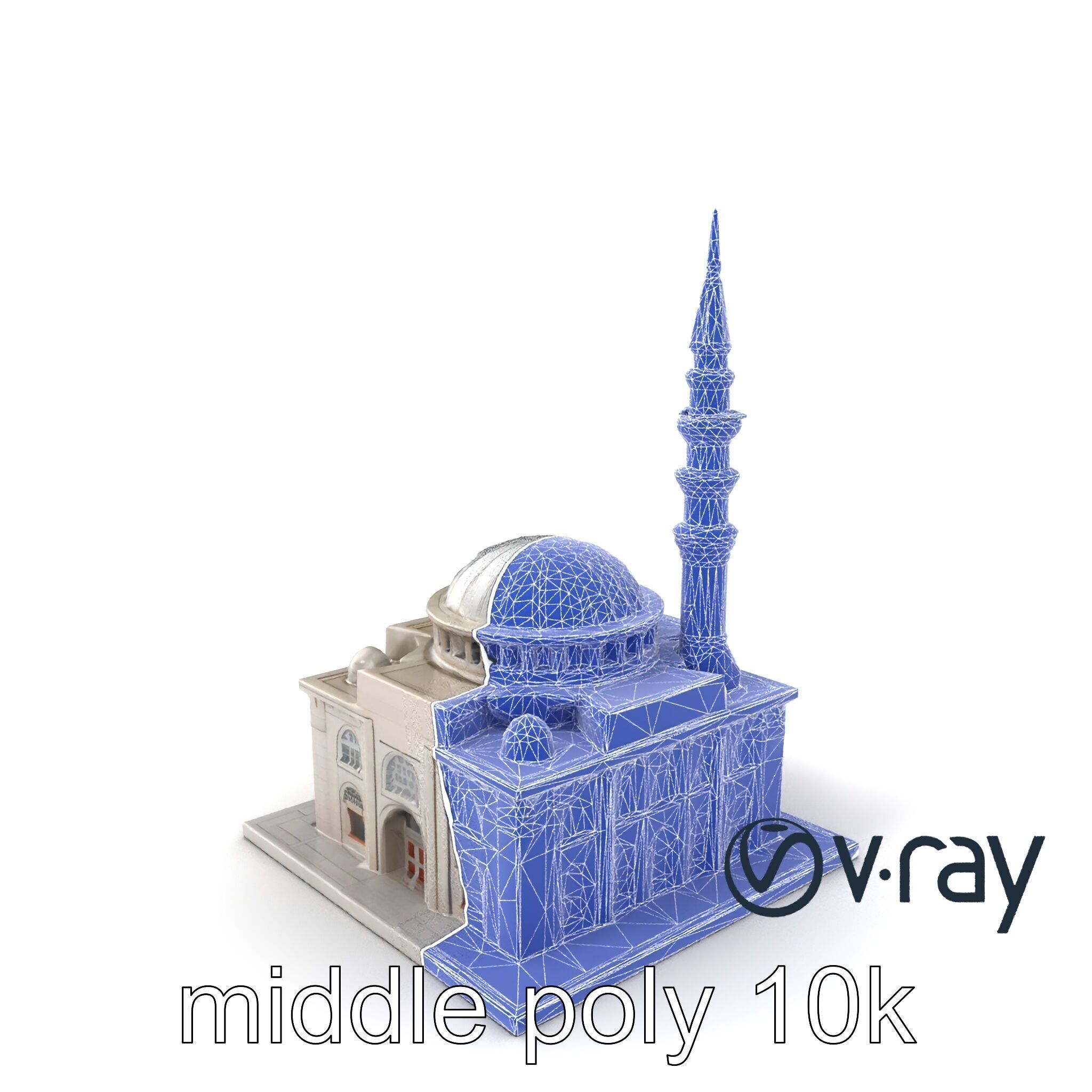 Majestic Mosque Architecture Details model pack Low-poly 3D model_4