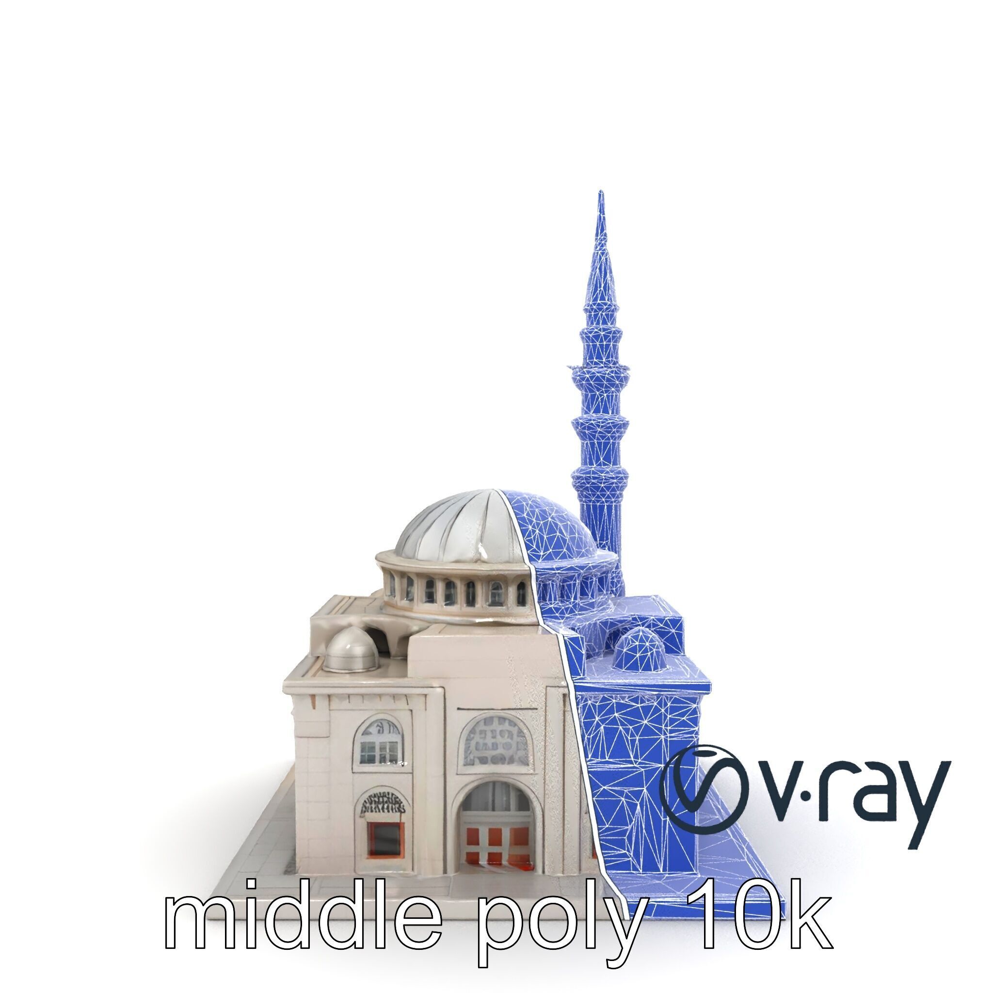 Majestic Mosque Architecture Details model pack Low-poly 3D model_20