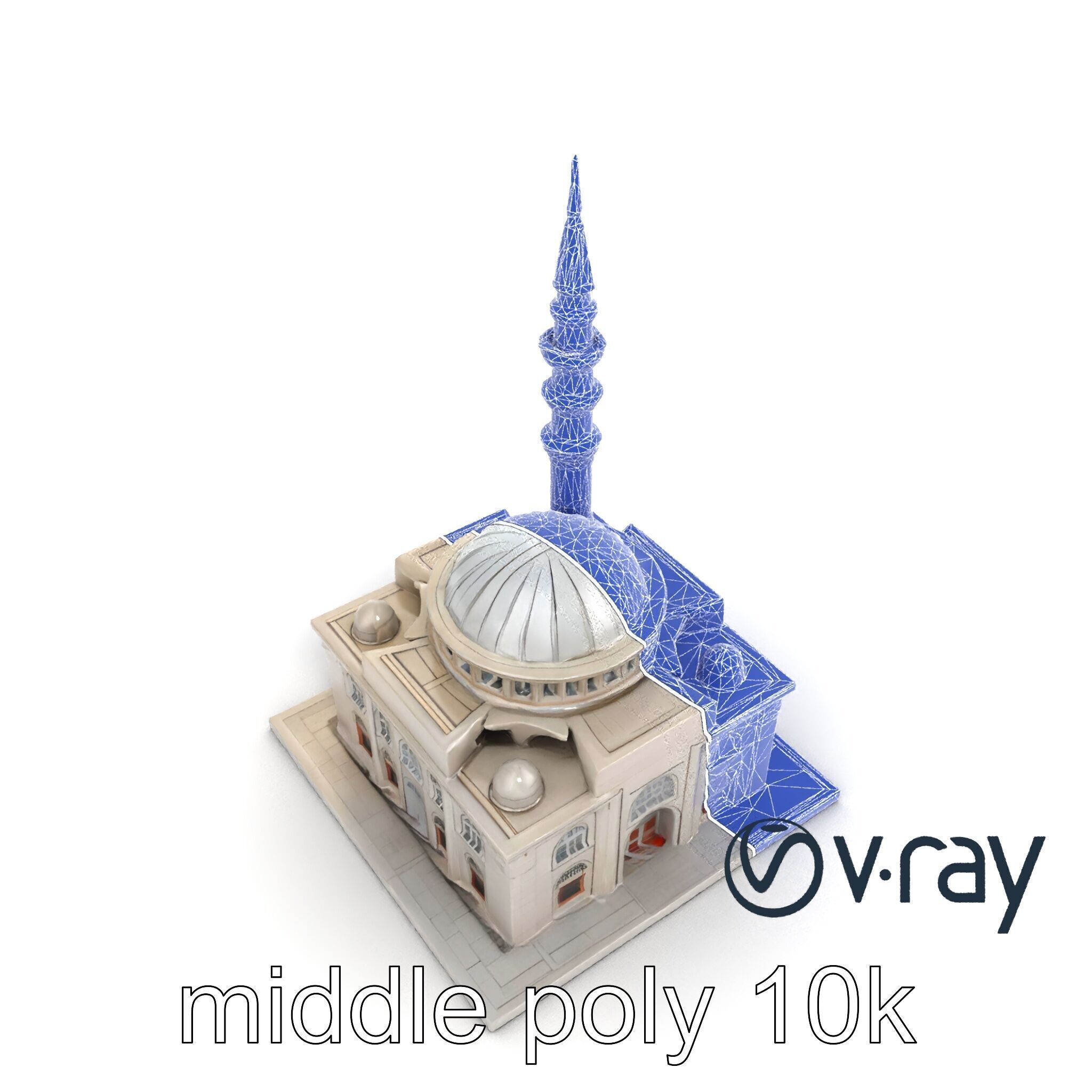 Majestic Mosque Architecture Details model pack Low-poly 3D model_12