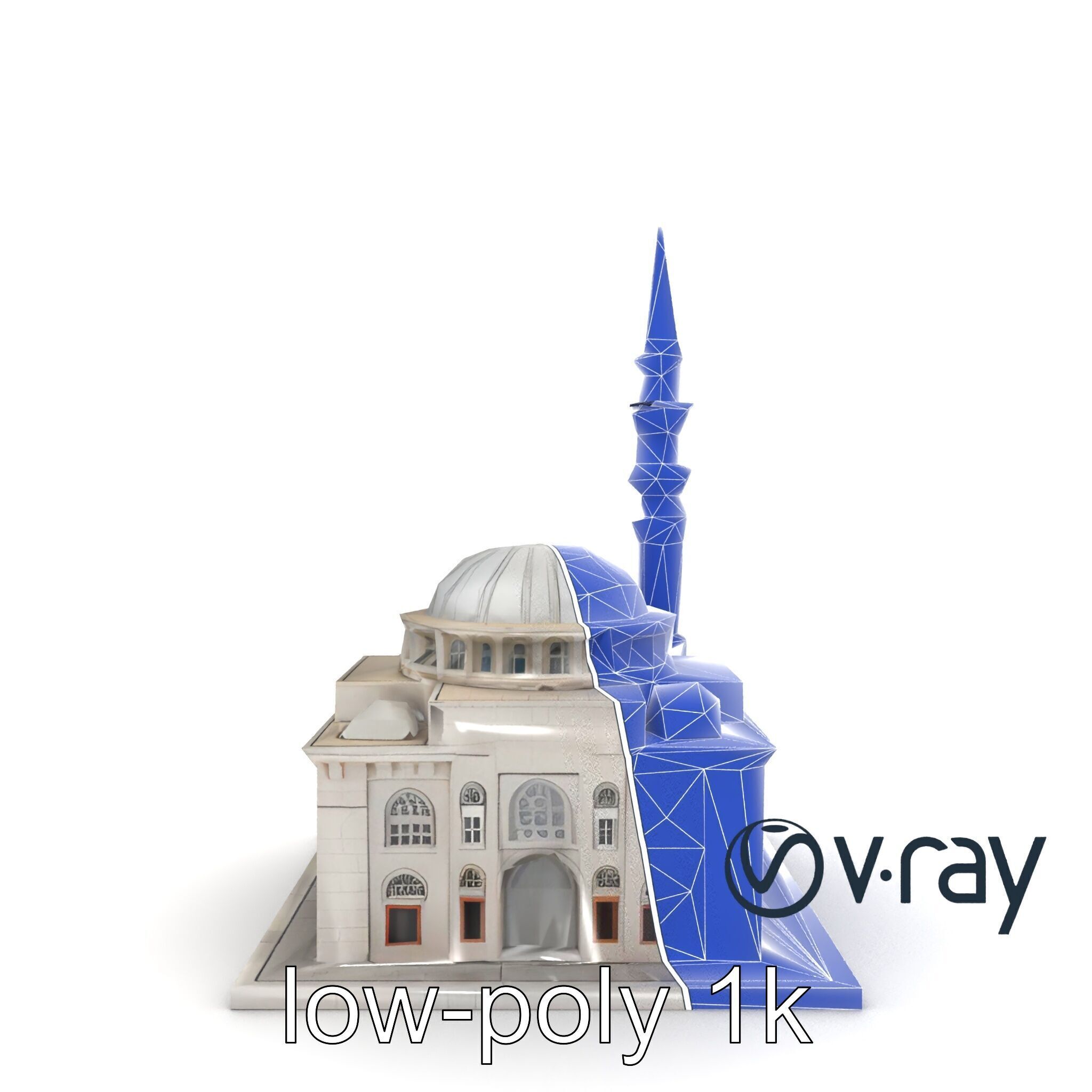 Majestic Mosque Architecture Details model pack Low-poly 3D model_13