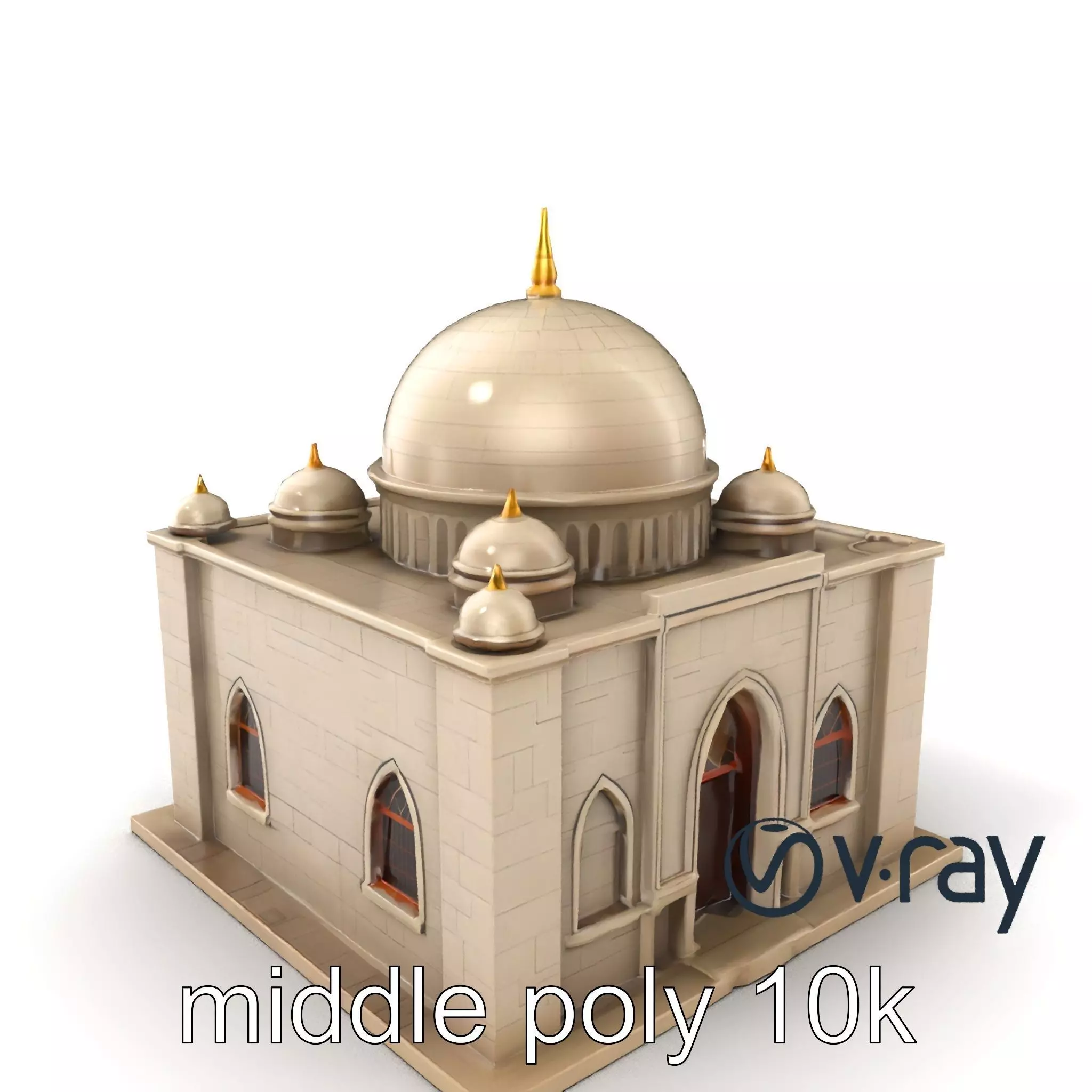 Grand Mosque Architectural Model Pack Low-poly 3D model_0