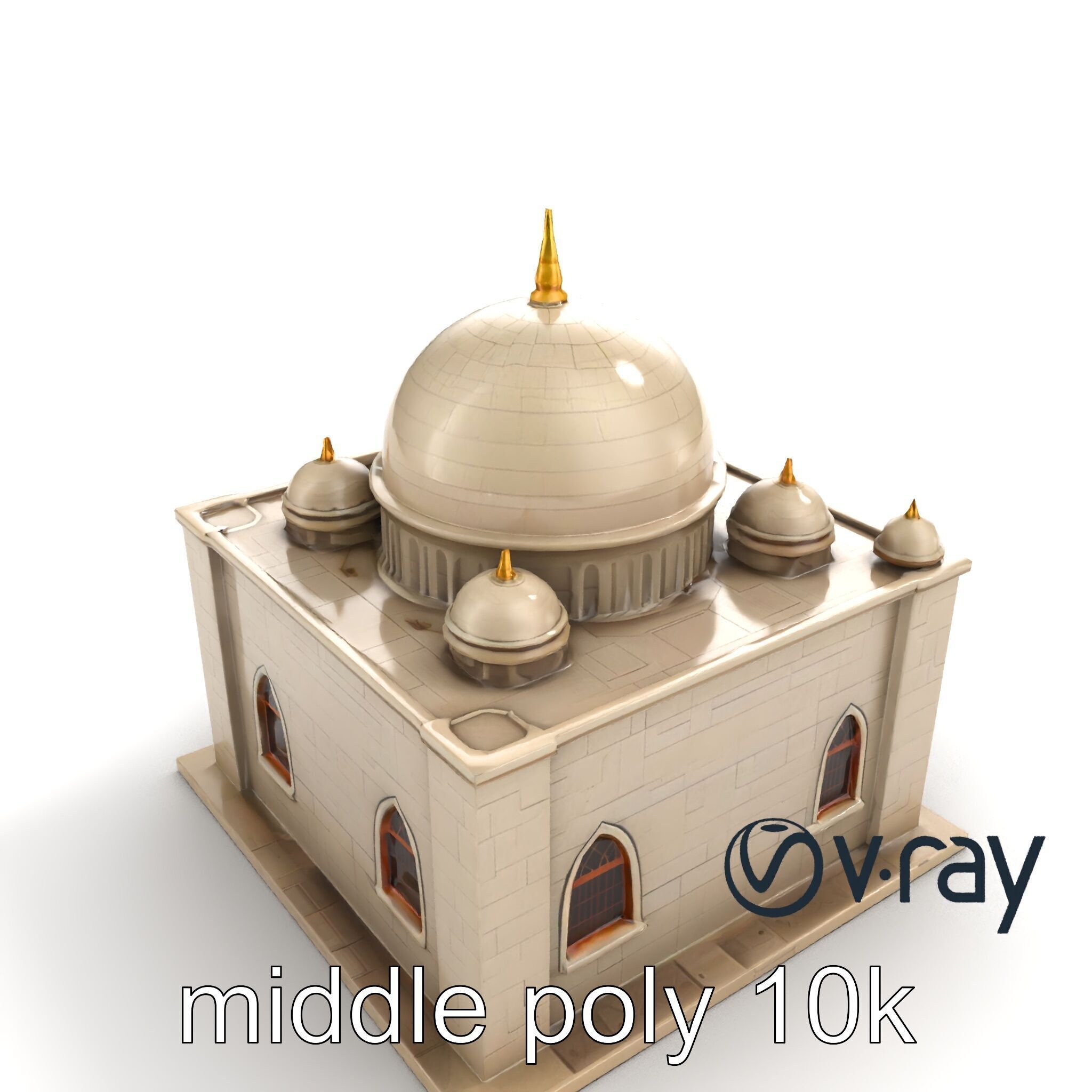 Grand Mosque Architectural Model Pack Low-poly 3D model_7