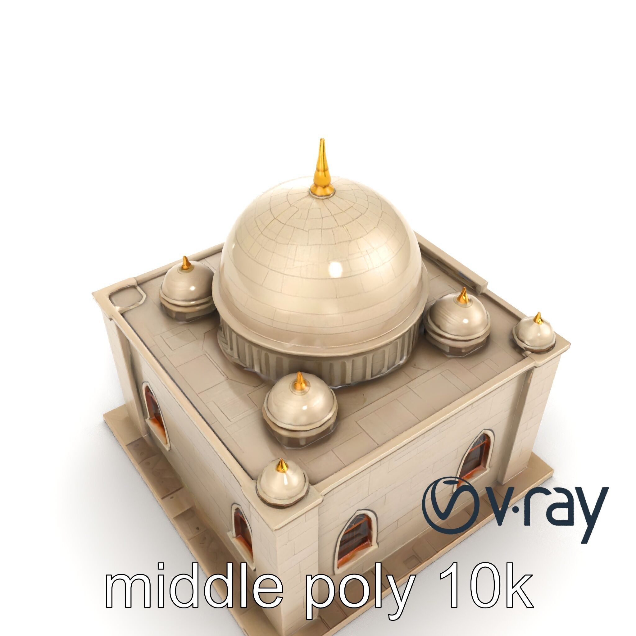 Grand Mosque Architectural Model Pack Low-poly 3D model_19