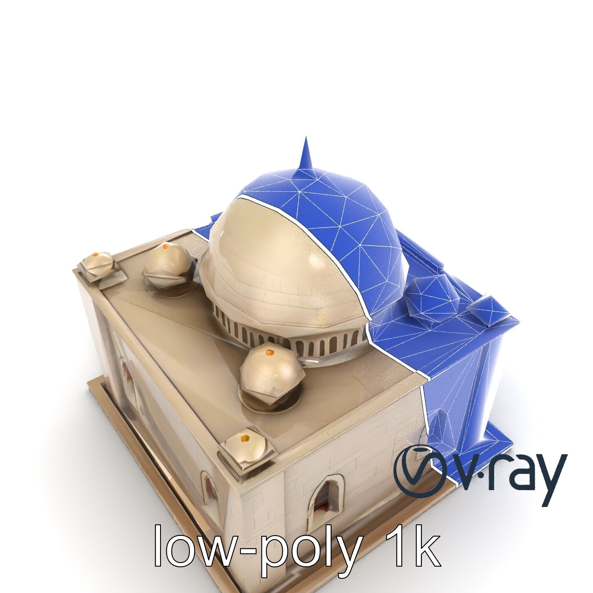 Grand Mosque Architectural Model Pack Low-poly 3D model_24