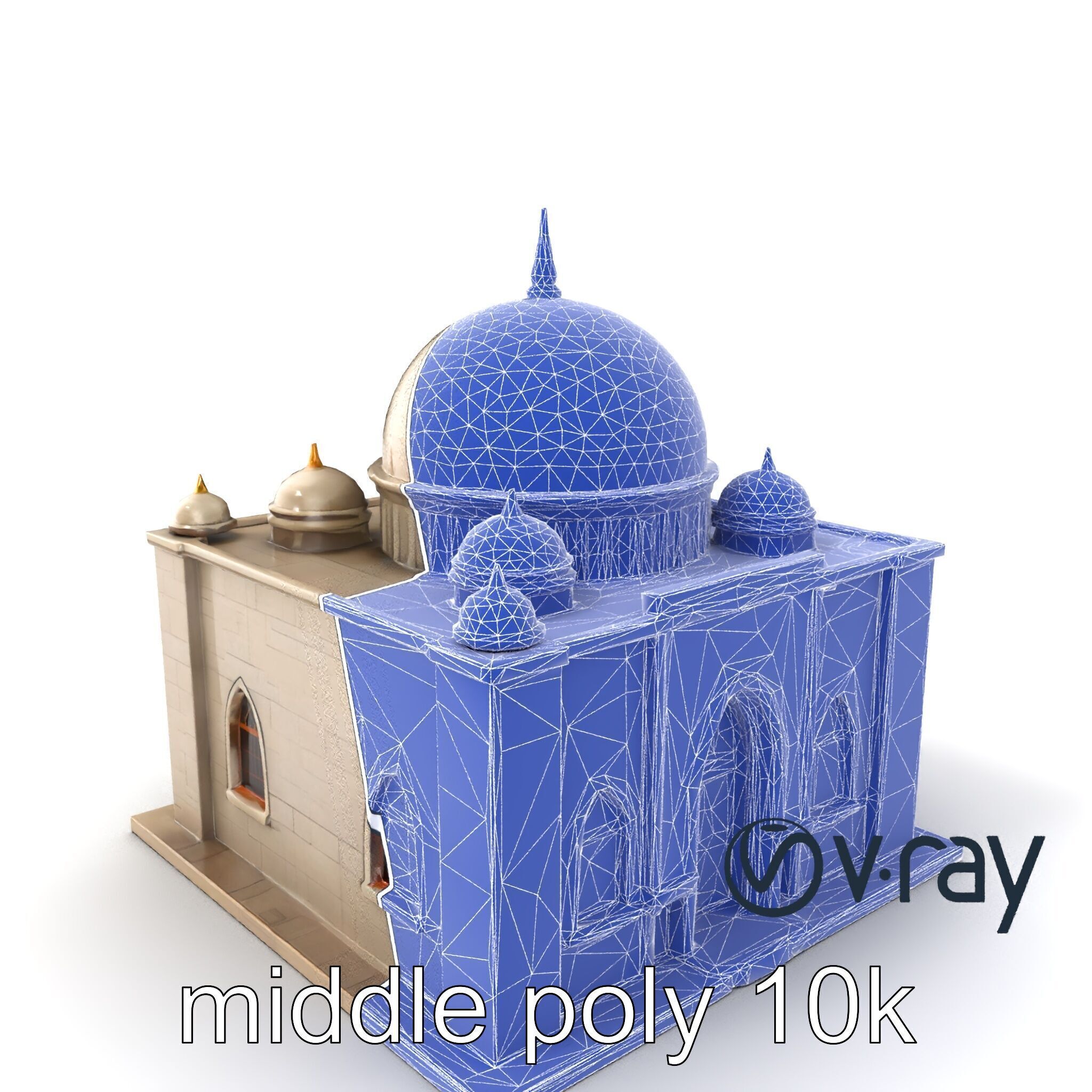 Grand Mosque Architectural Model Pack Low-poly 3D model_4