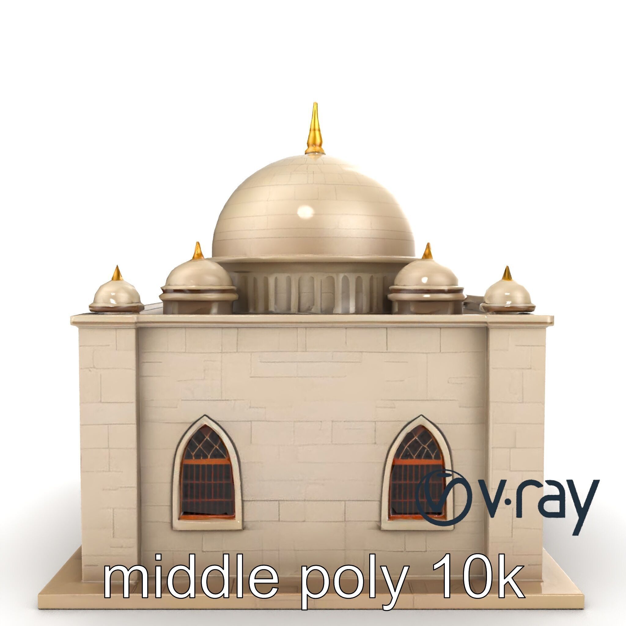 Grand Mosque Architectural Model Pack Low-poly 3D model_16