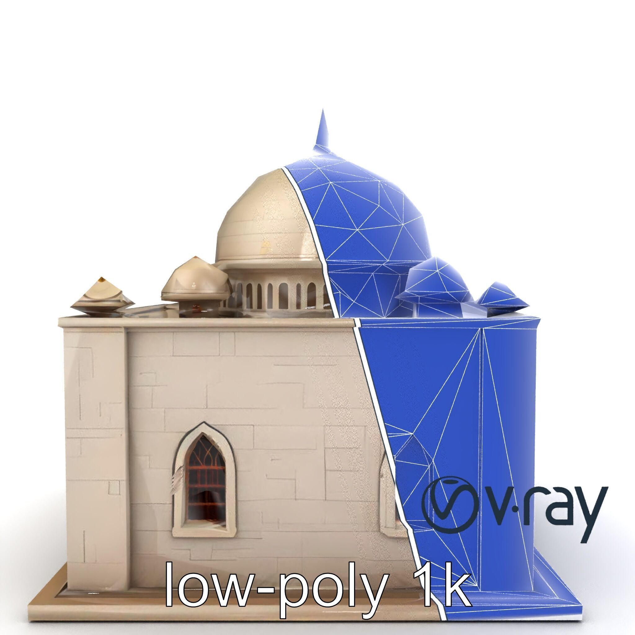 Grand Mosque Architectural Model Pack Low-poly 3D model_20