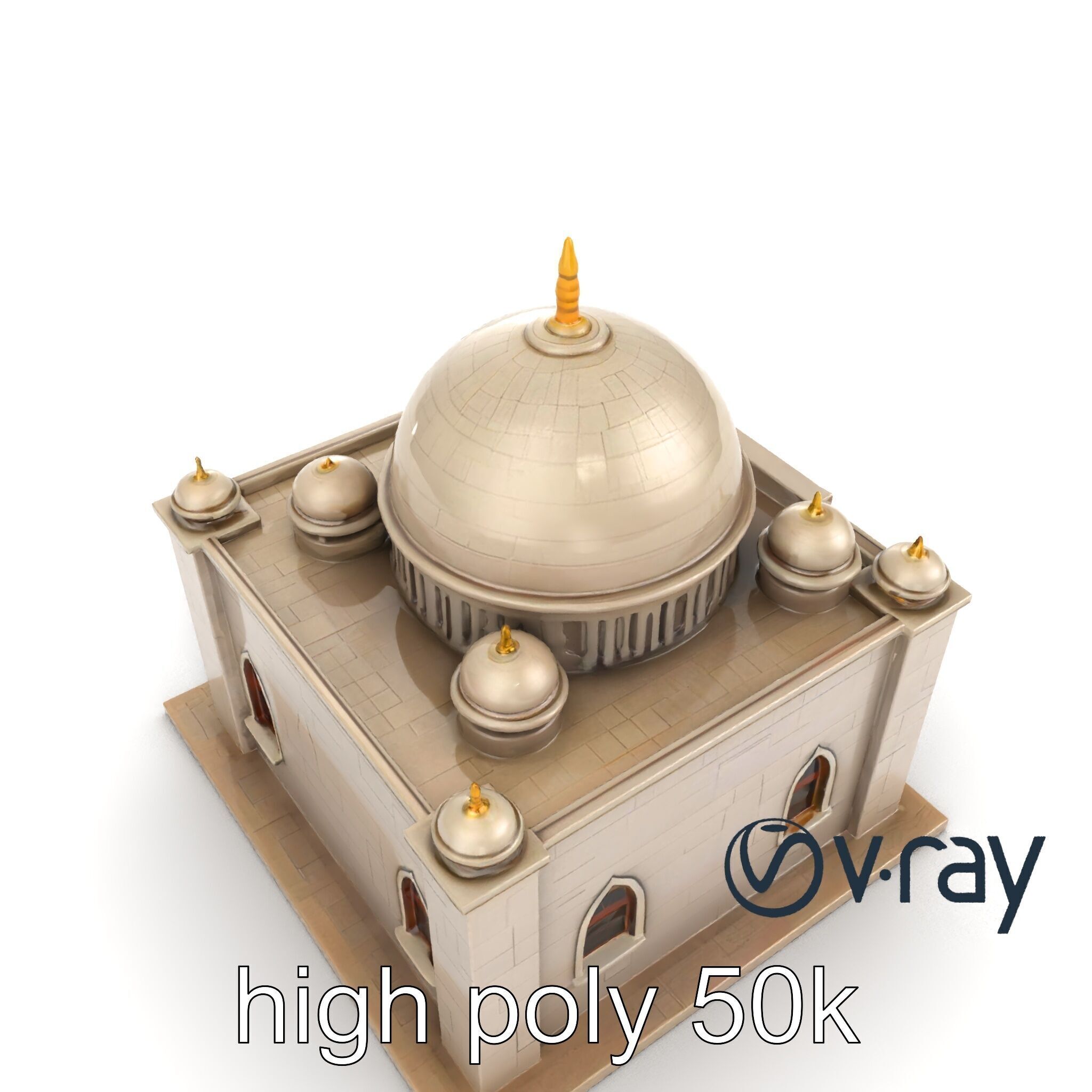 Grand Mosque Architectural Model Pack Low-poly 3D model_25