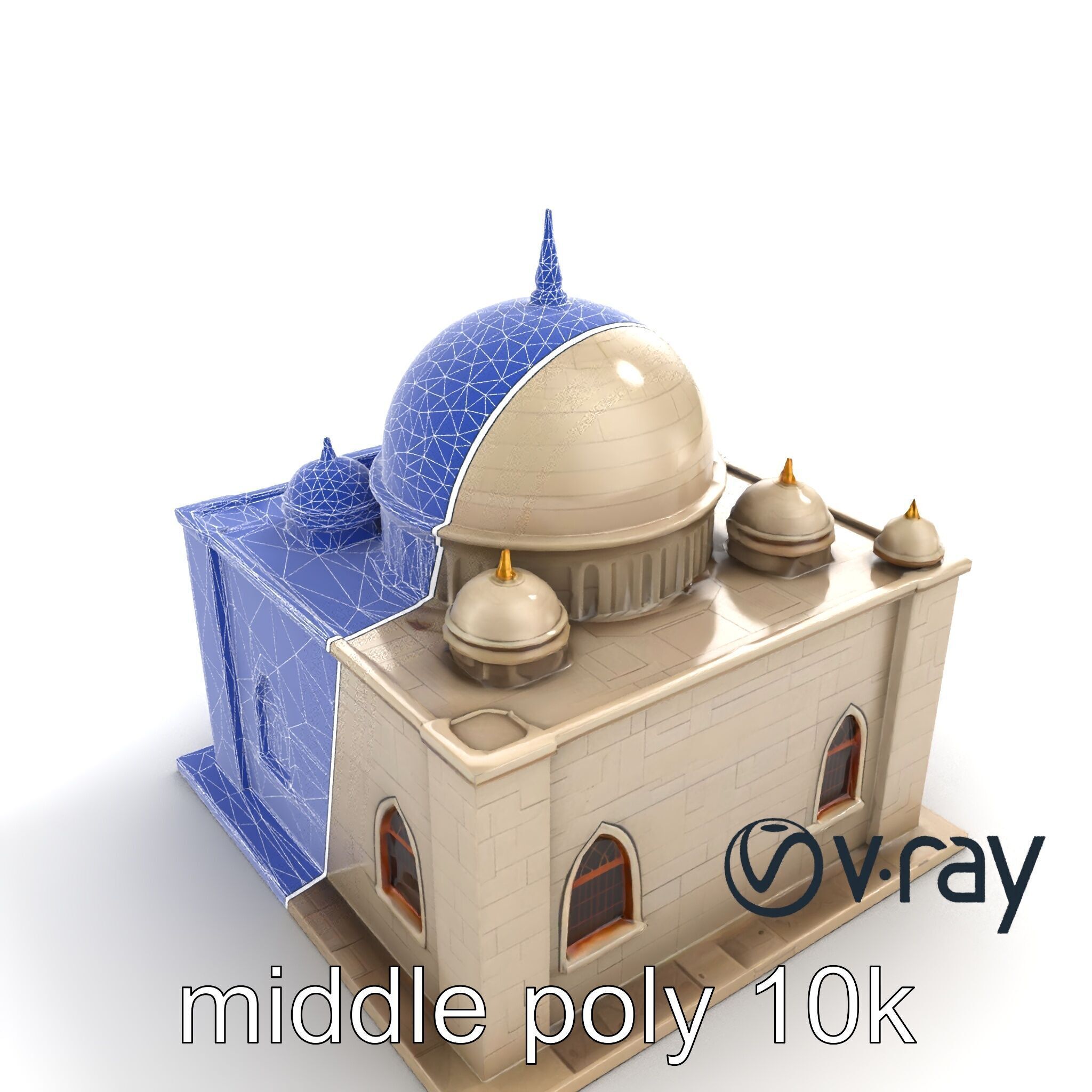 Grand Mosque Architectural Model Pack Low-poly 3D model_22