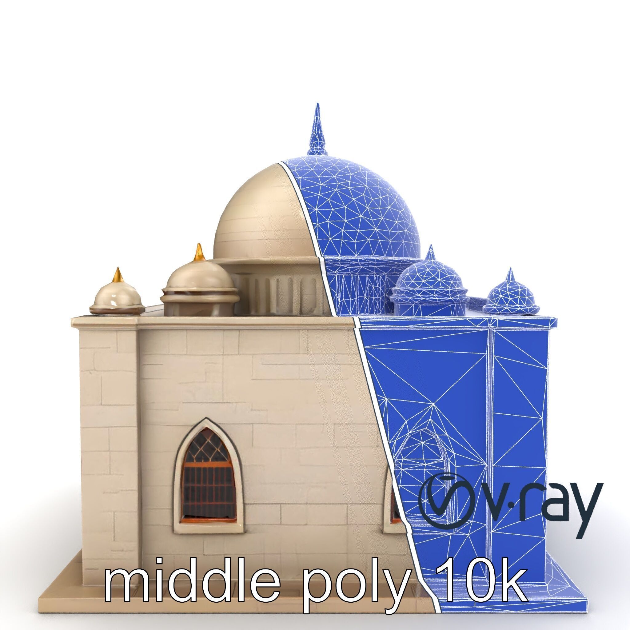 Grand Mosque Architectural Model Pack Low-poly 3D model_21