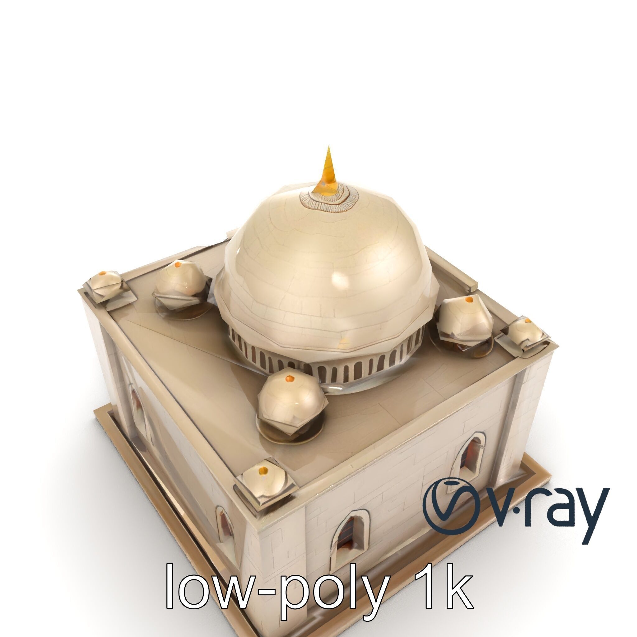 Grand Mosque Architectural Model Pack Low-poly 3D model_12